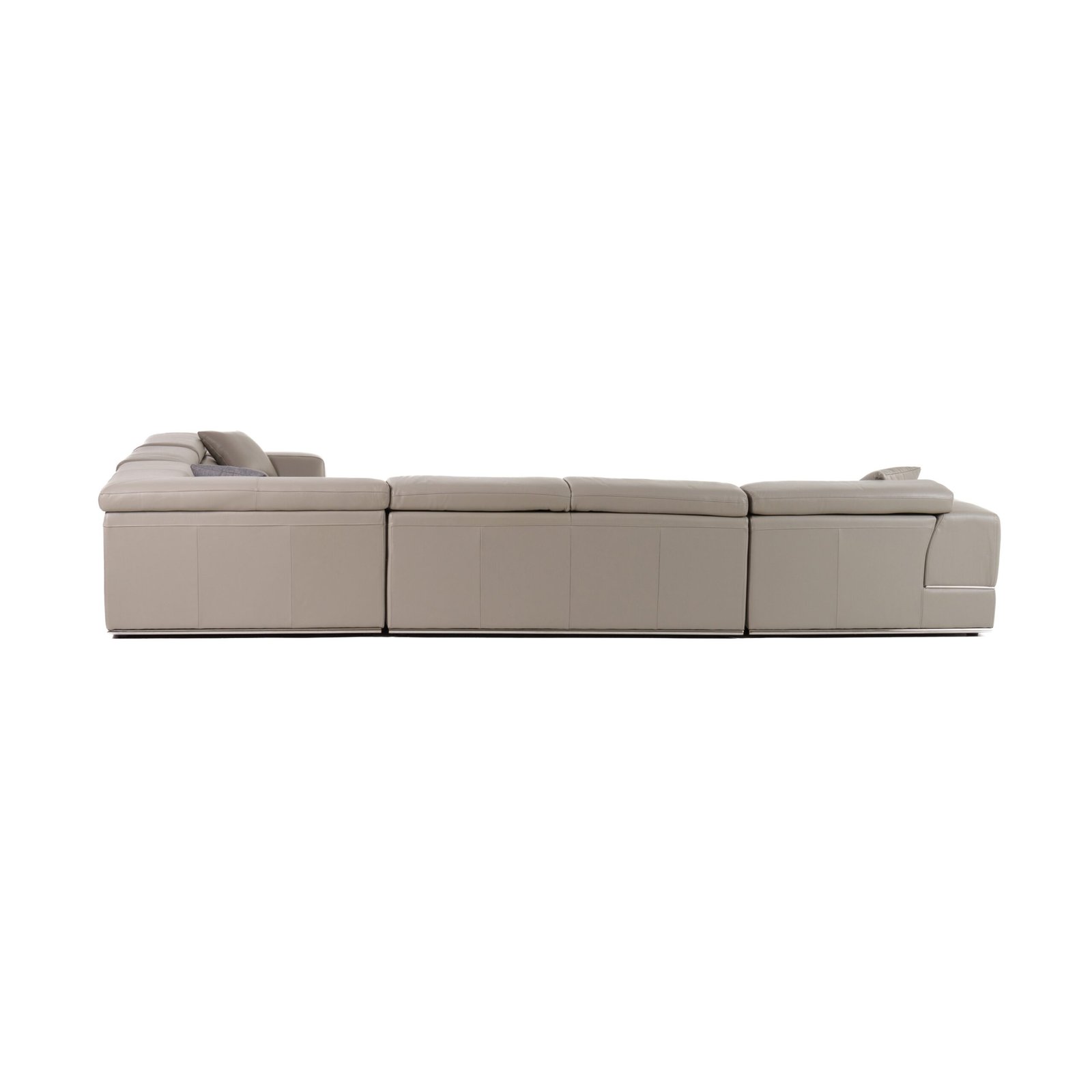 Divani Casa Pella - Modern Grey Italian Leather U Shaped Sectional Sofa - Image 2