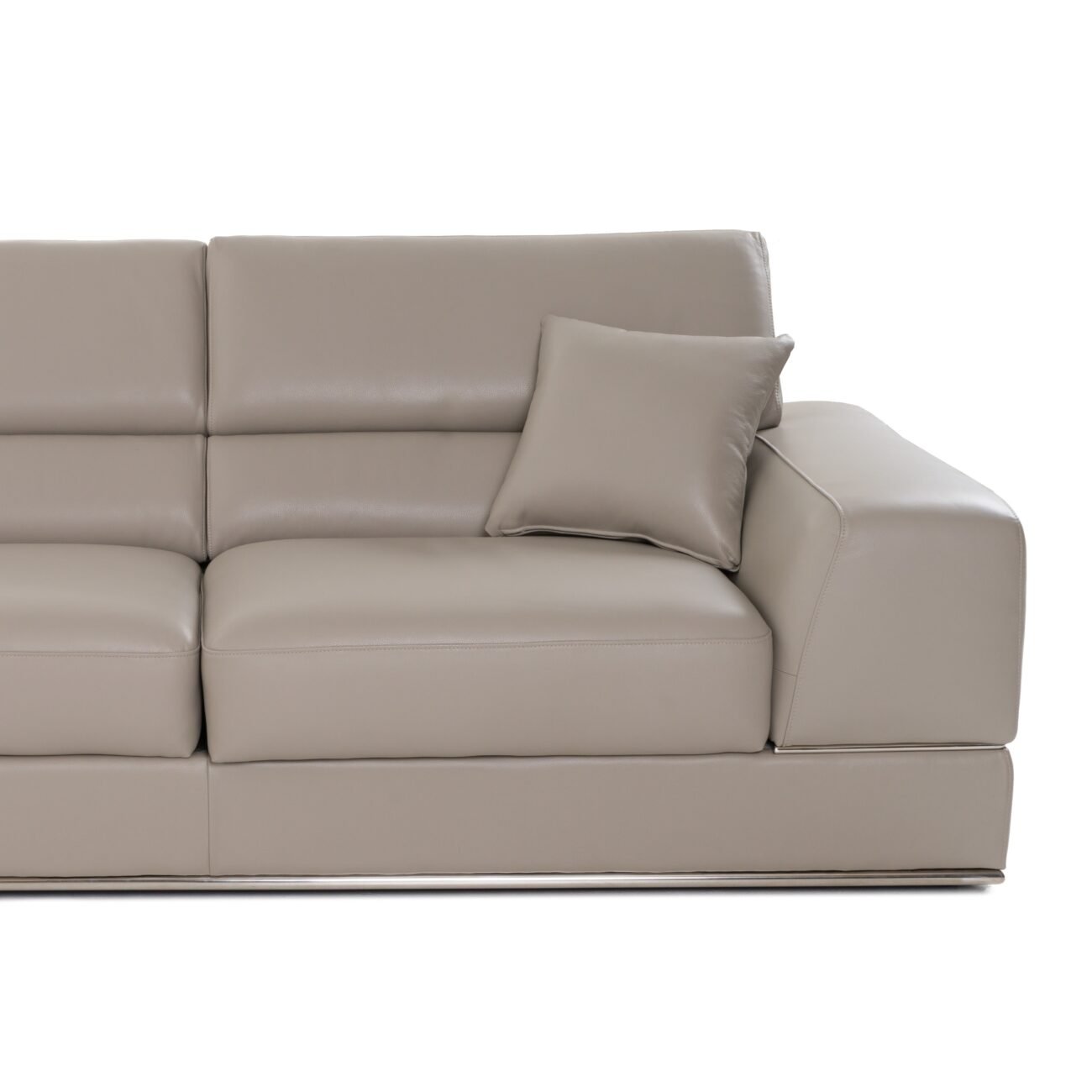 Divani Casa Pella - Modern Grey Italian Leather U Shaped Sectional Sofa - Image 5