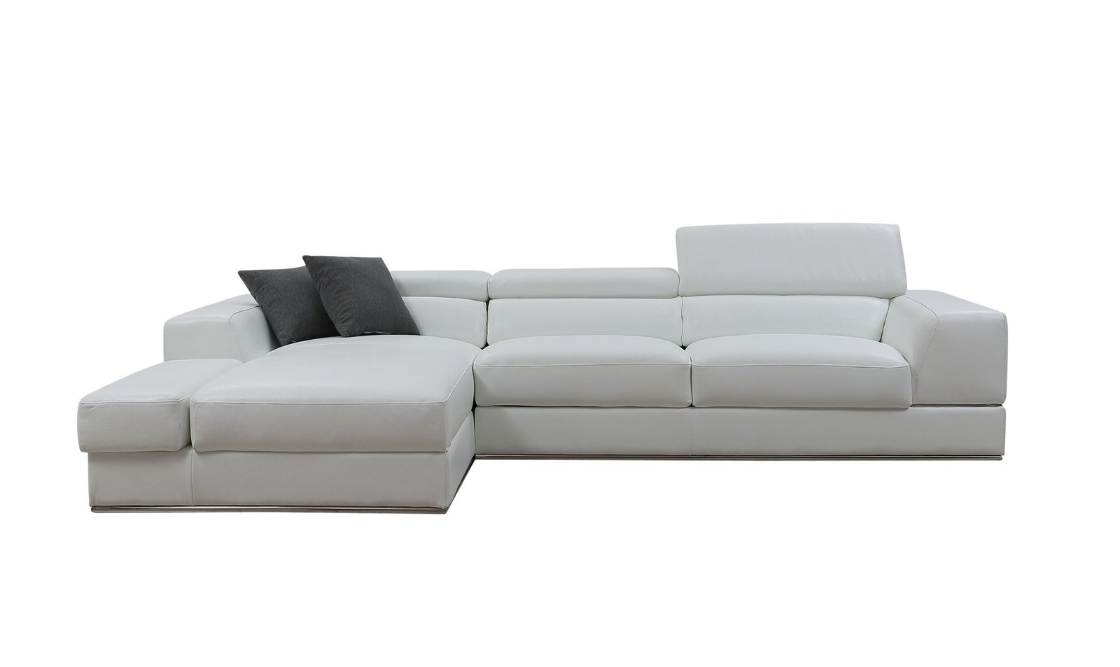 Divani Casa Pella Mini - Modern White Leather Left Facing Sectional Sofa - Image 2