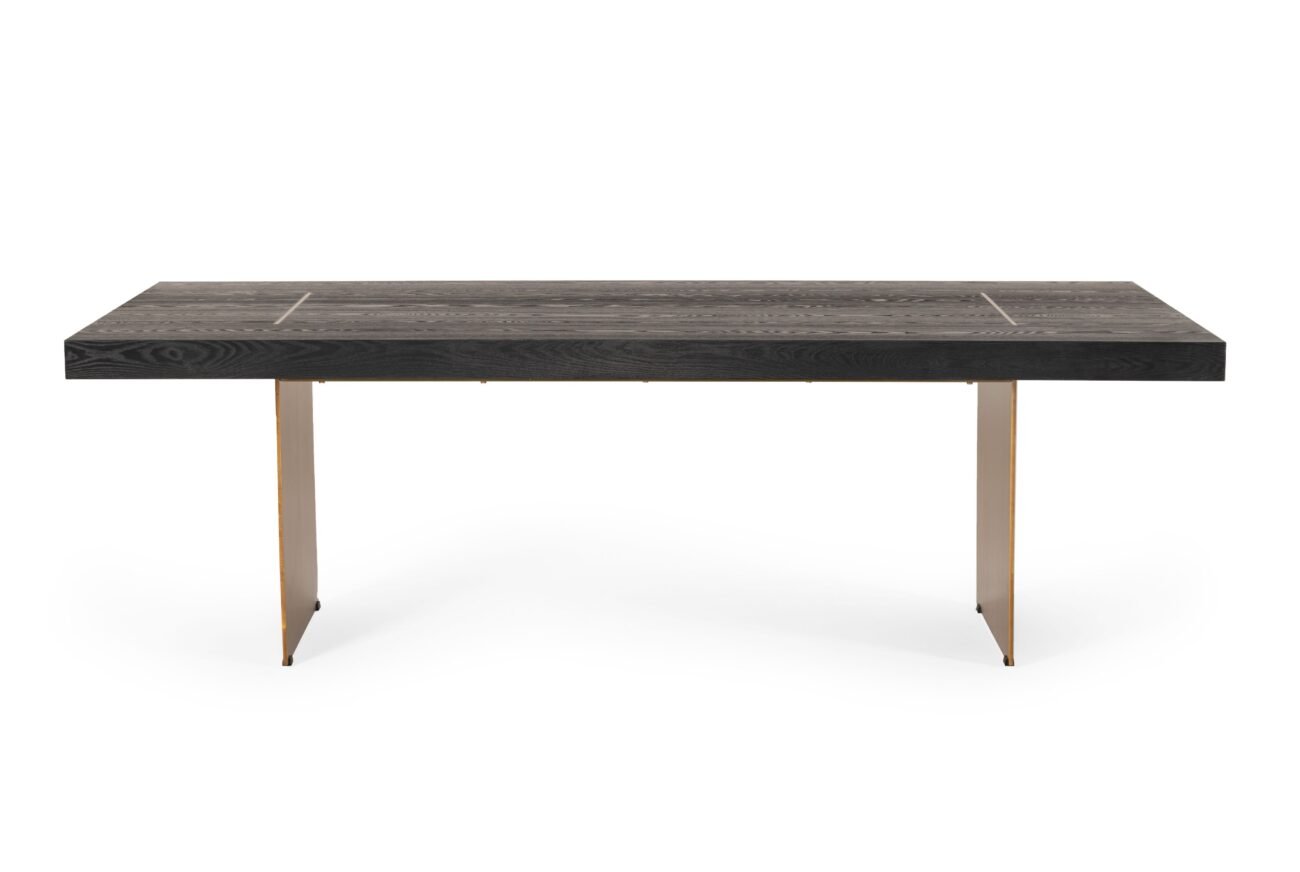 Modrest Perret - Large Glam Black Ash + Brushed Brass Dining Table - Image 2