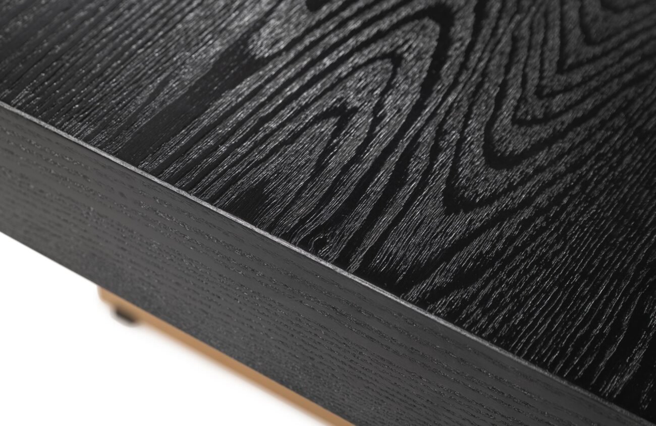 Modrest Perret - Large Glam Black Ash + Brushed Brass Dining Table - Image 4