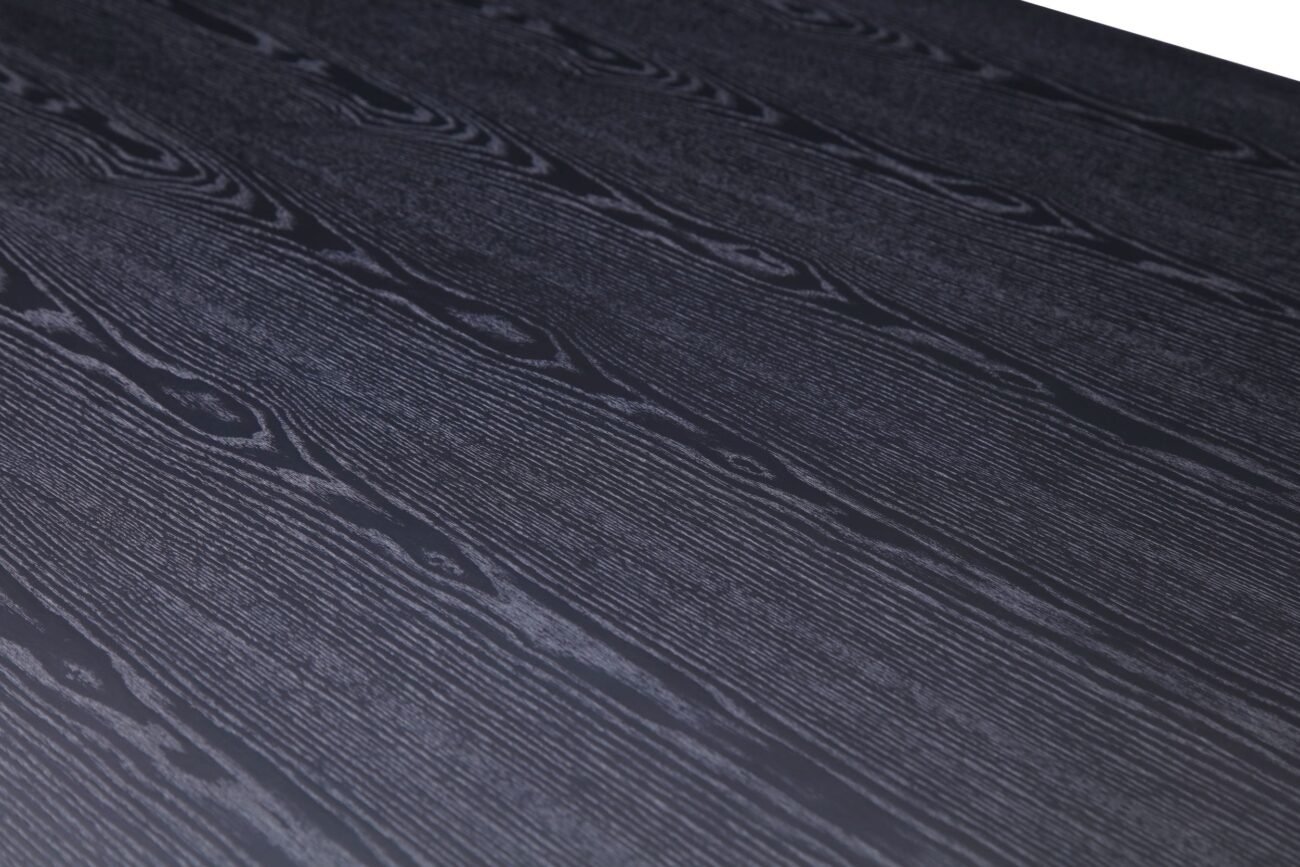 Modrest Pike - Modern Black Ash & Brass Dining Table - Image 4