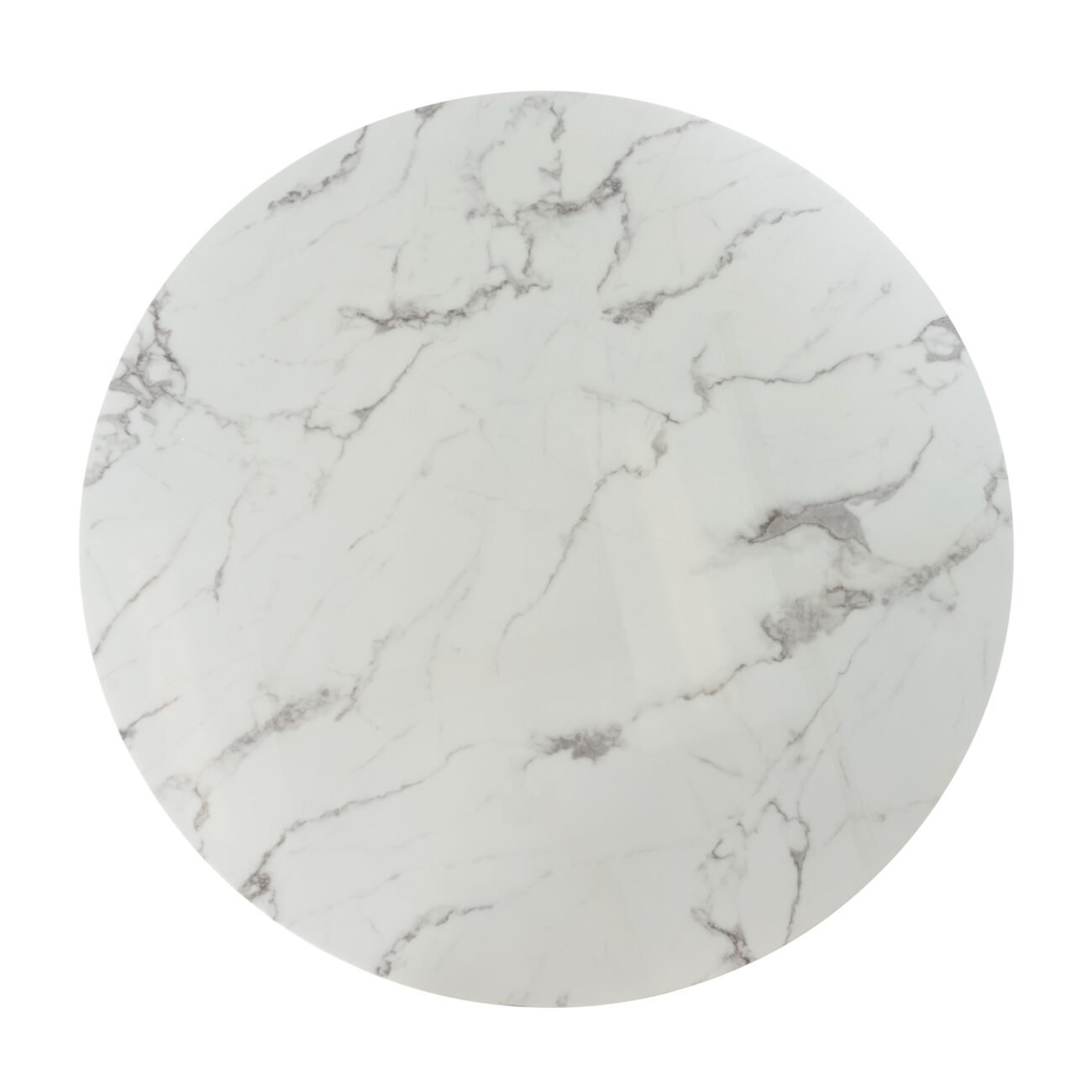 Modrest Potter - White Marble & Gold Stainless Steel Round Dining Table - Image 2