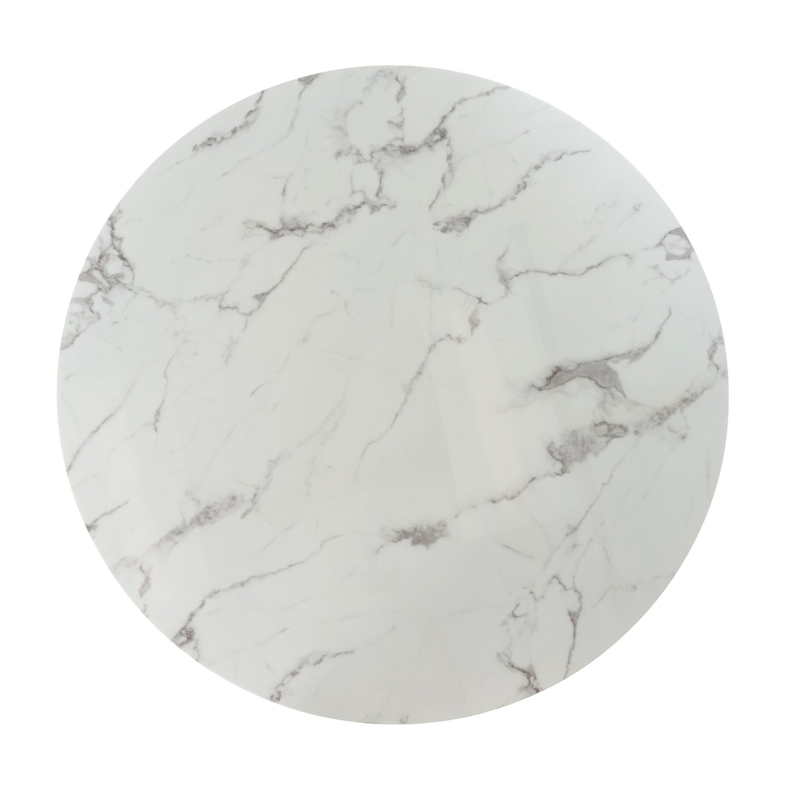Modrest Potter - White Marble & Gold Stainless Steel Round Dining Table - Image 2