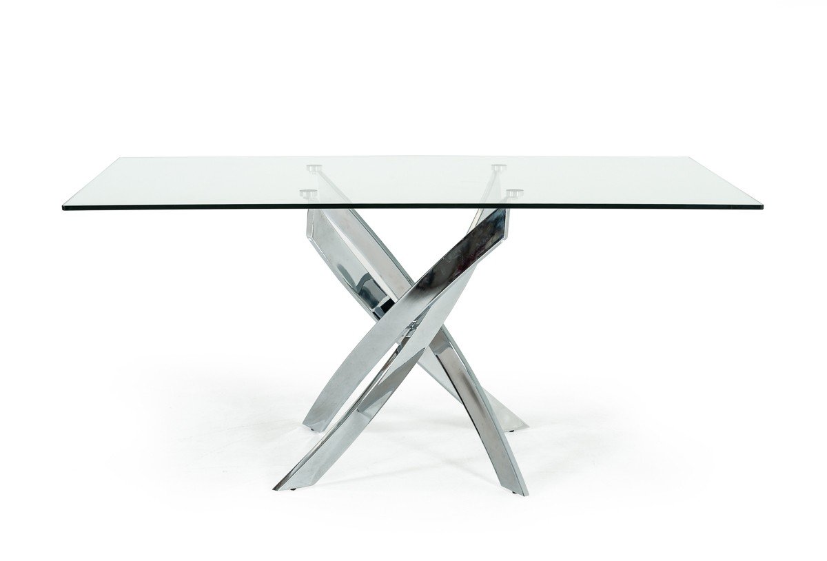 Modrest Pyrite Modern Rectangular Glass Dining Table - Image 3