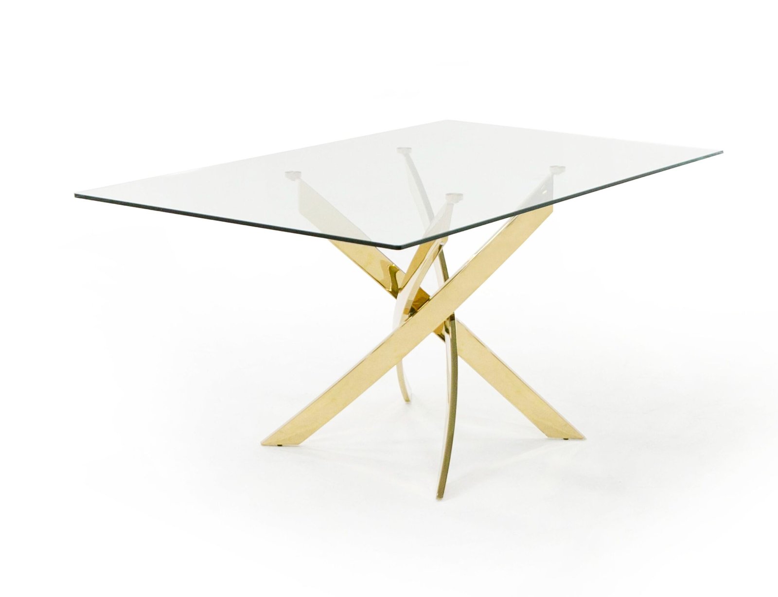 Modrest Pyrite Modern Glass and Gold Dining Table