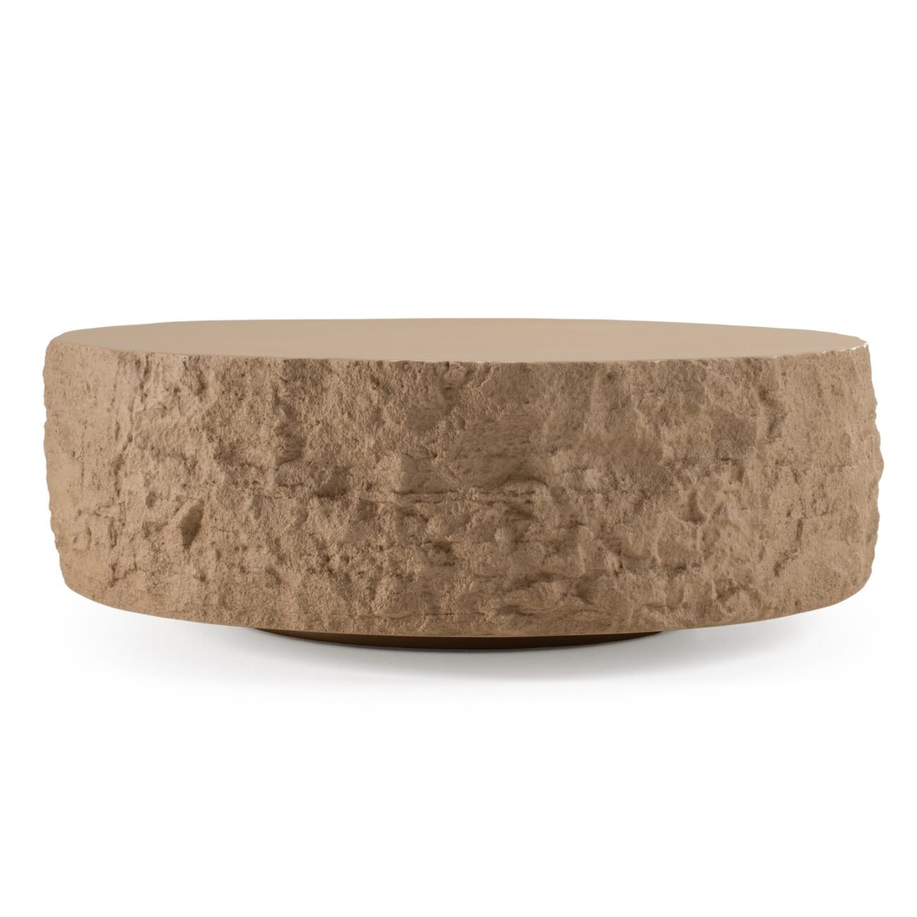 Modrest Quarry - Modern Beige Round Coffee Table - Image 3