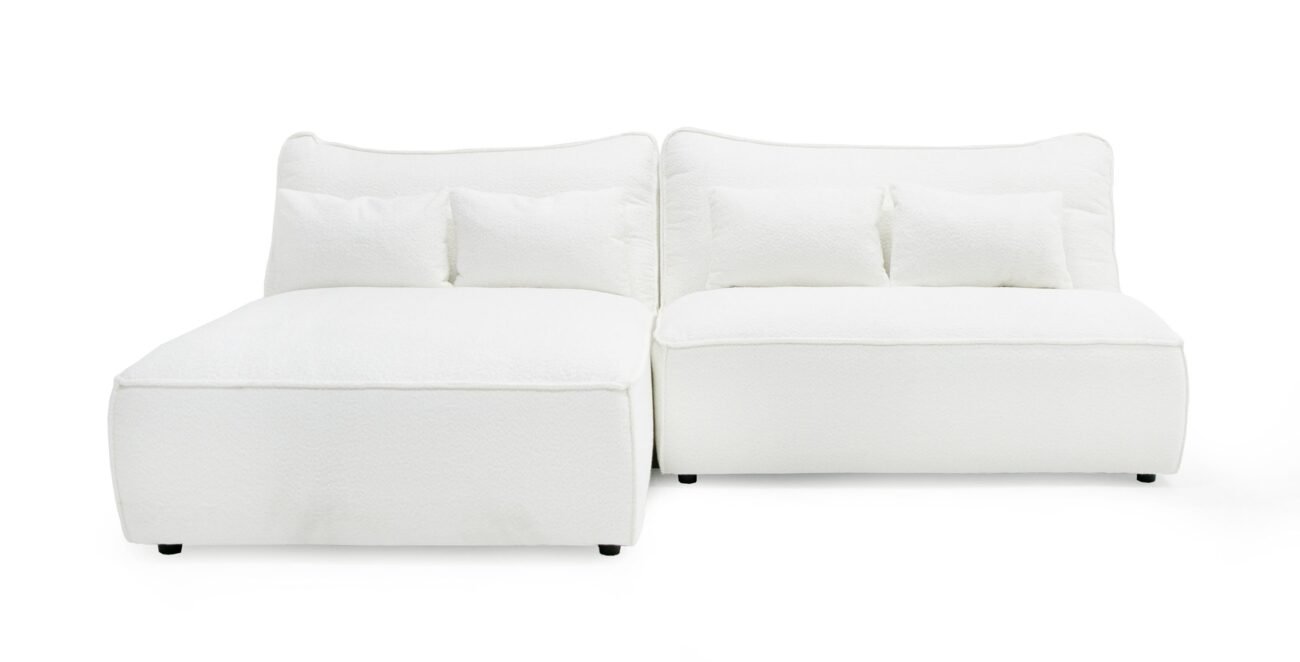 Divani Casa Racine - Modern White Fabric Modular Sectional Sofa - Image 2