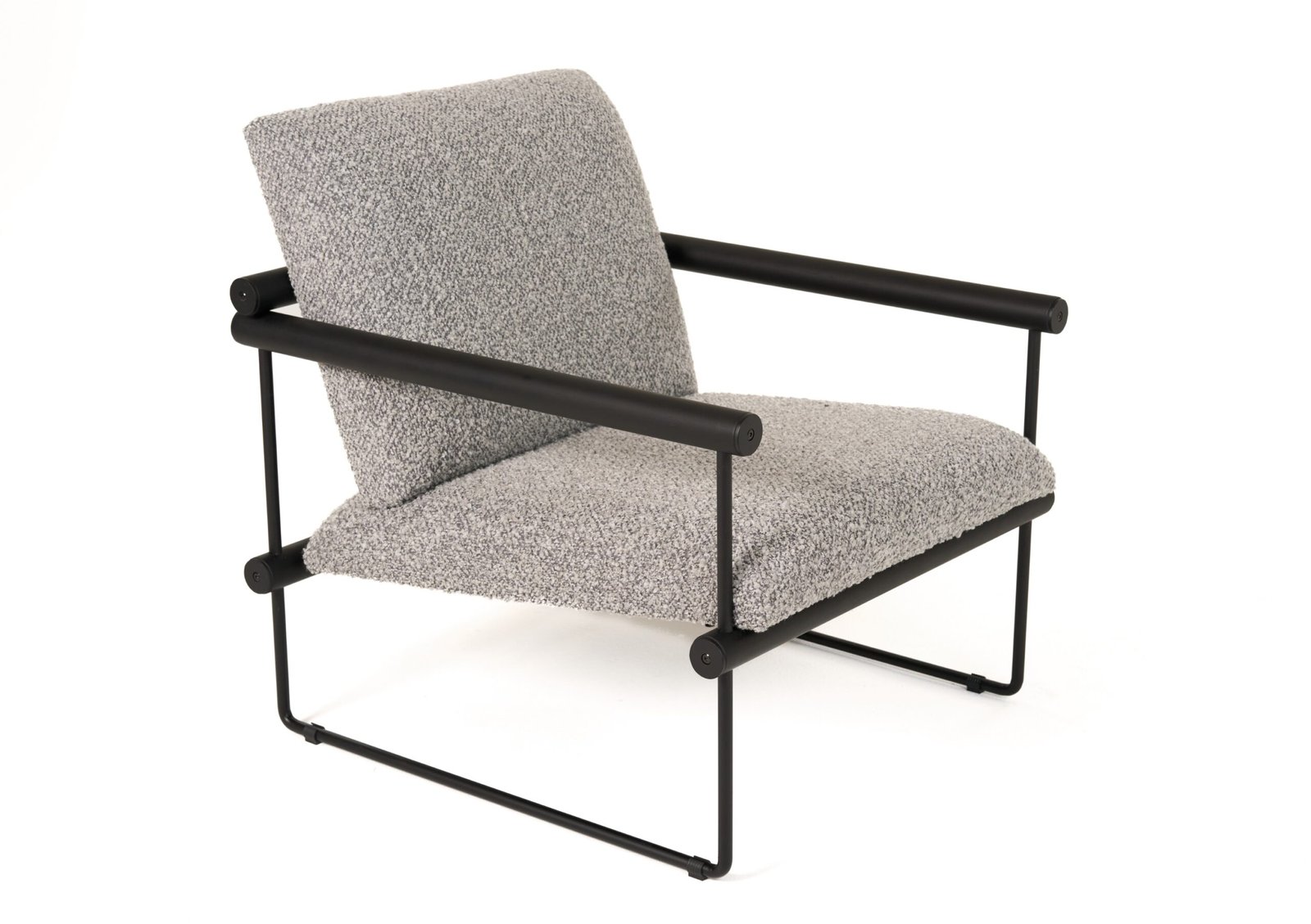 Modrest Ravina - Modern Grey Fabric + Black Accent Chair - Image 2