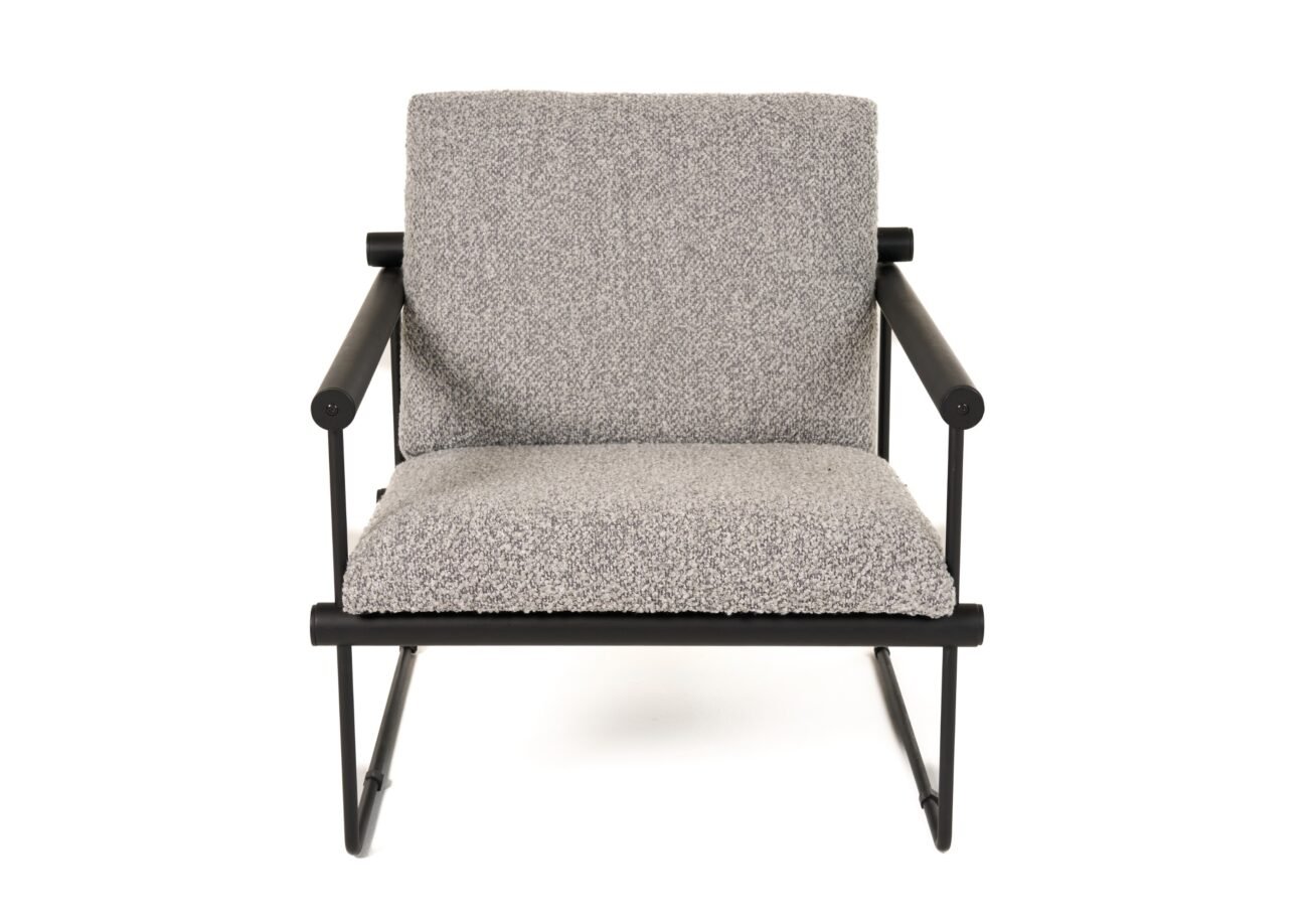 Modrest Ravina - Modern Grey Fabric + Black Accent Chair - Image 3