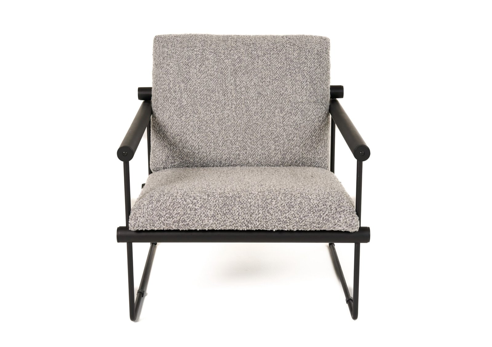 Modrest Ravina - Modern Grey Fabric + Black Accent Chair - Image 3