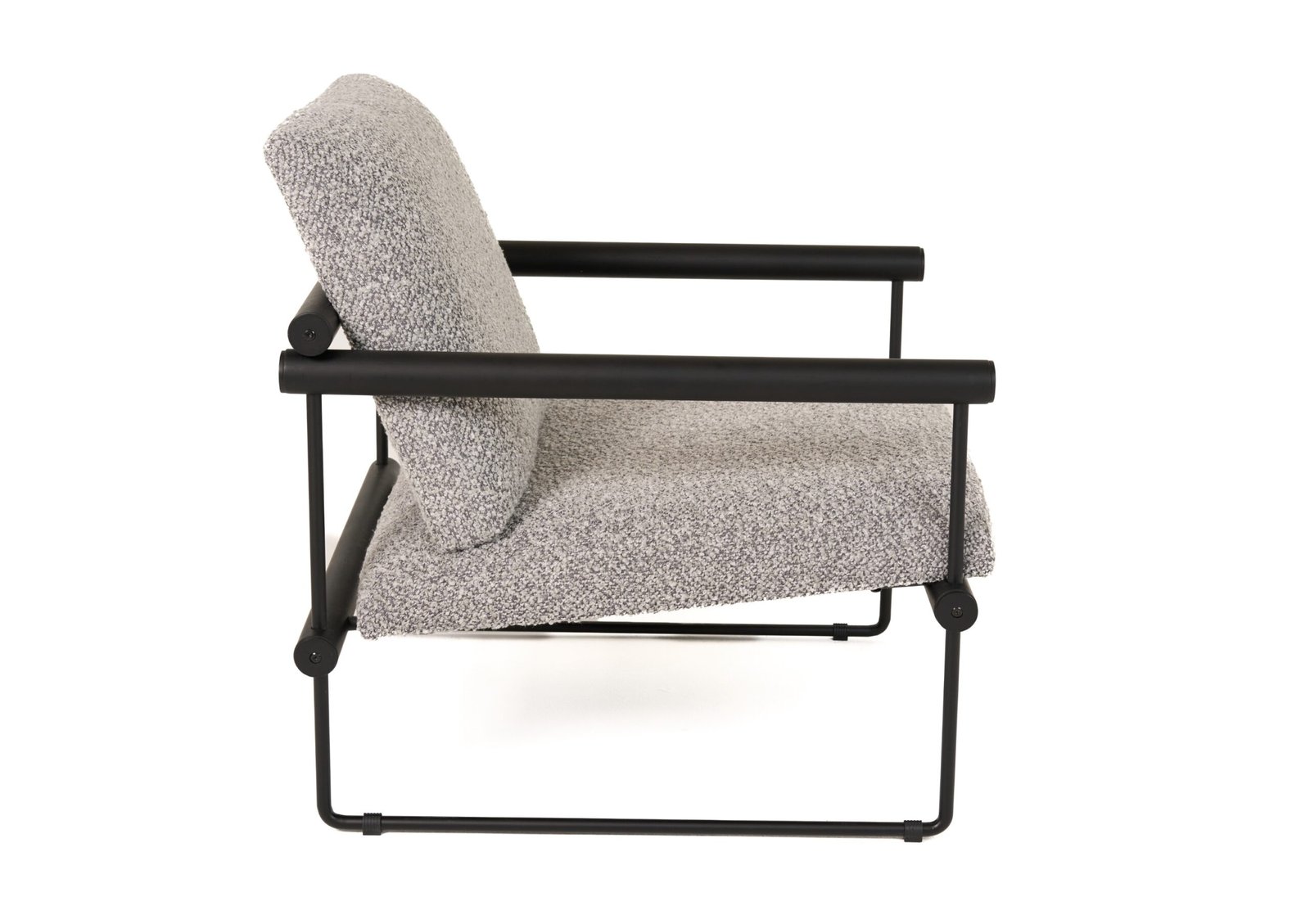 Modrest Ravina - Modern Grey Fabric + Black Accent Chair - Image 4