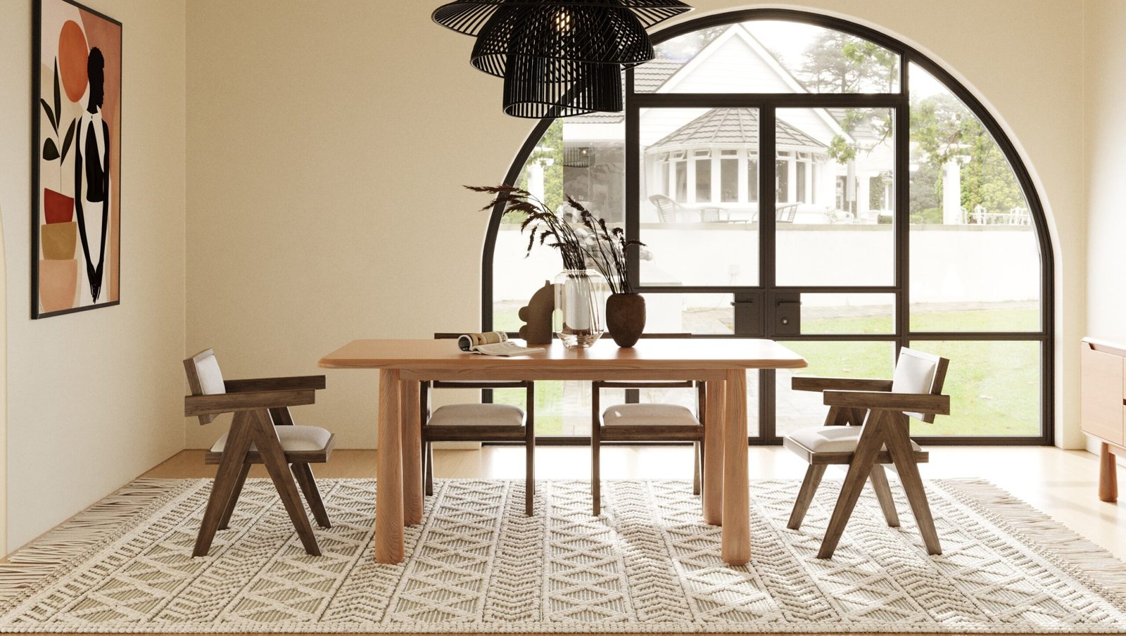 Modrest Rhea - Modern 71" Natual Acacia Rectangular Dining Table - Image 2