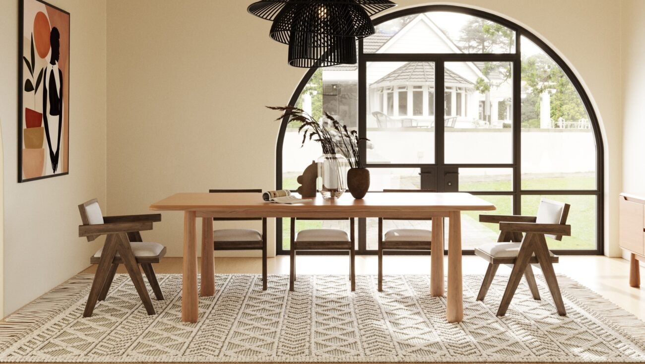 Modrest Rhea - Modern 87" Natural Acacia Rectangular Dining Table - Image 2