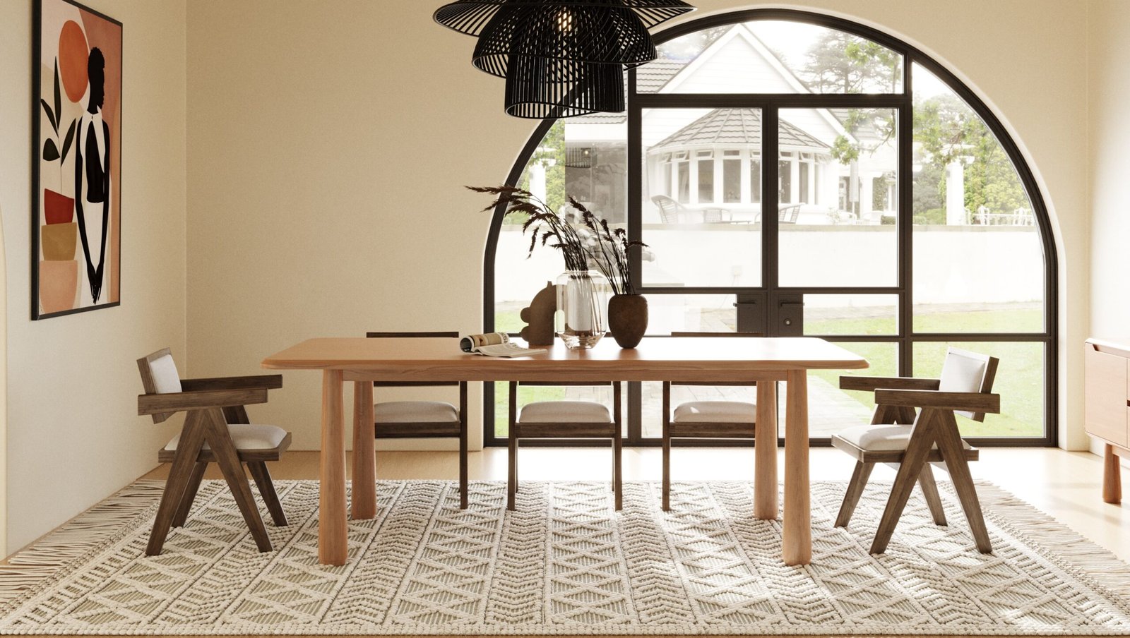 Modrest Rhea - Modern 87" Natural Acacia Rectangular Dining Table - Image 2