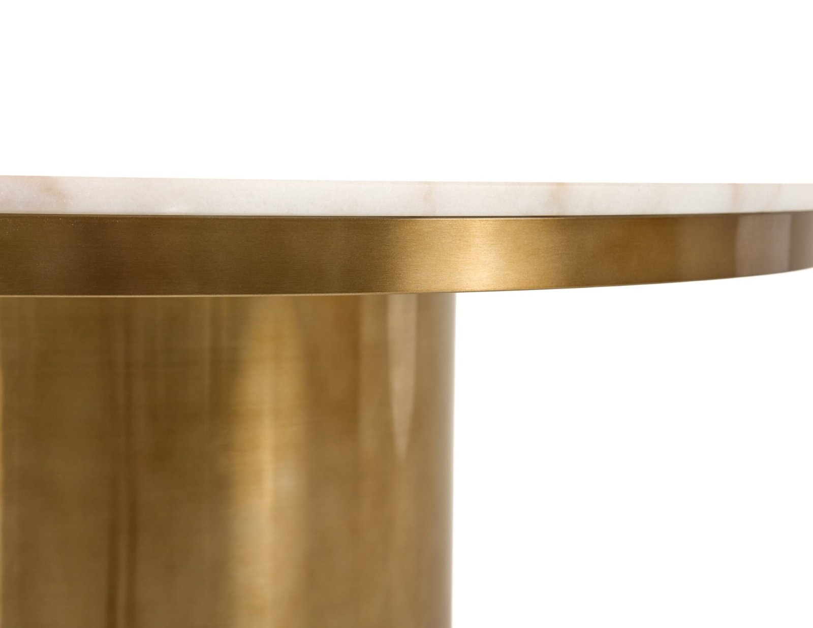 Modrest Rocky - Glam White Marble & Brush Gold Round Dining Table - Image 2