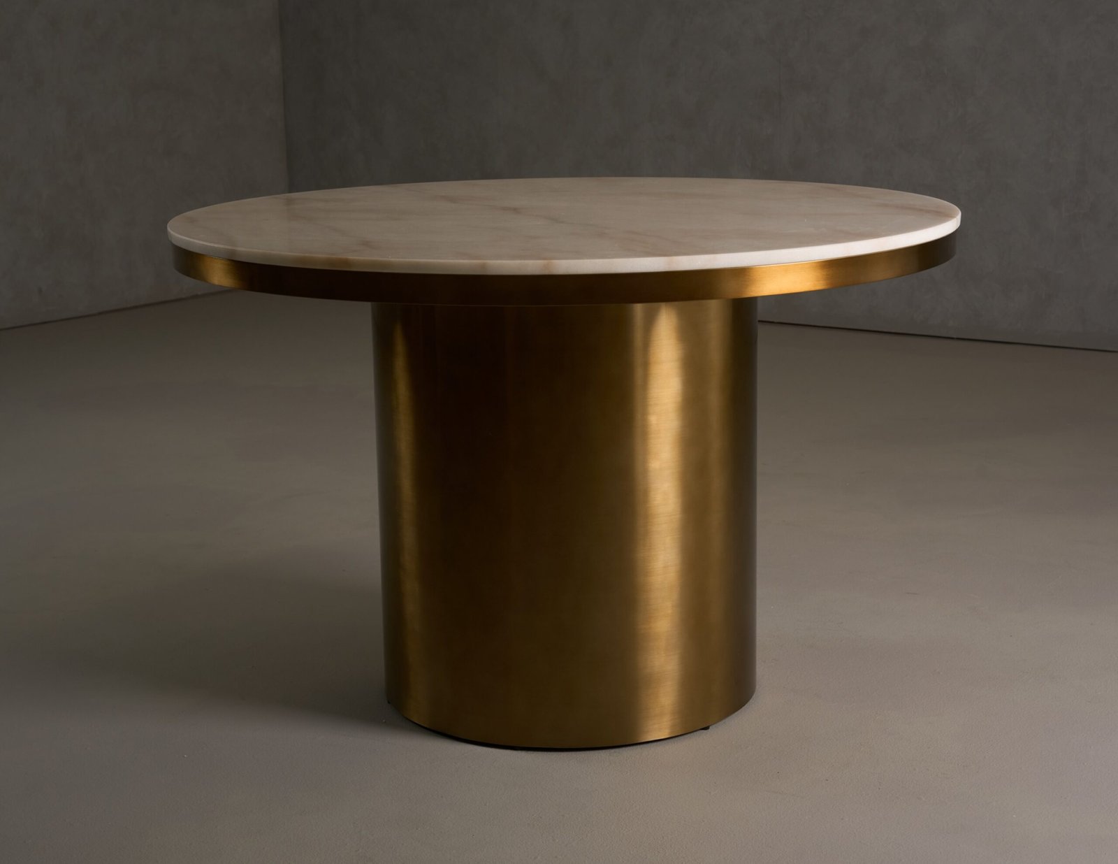 Modrest Rocky - Glam White Marble & Brush Gold Round Dining Table - Image 3