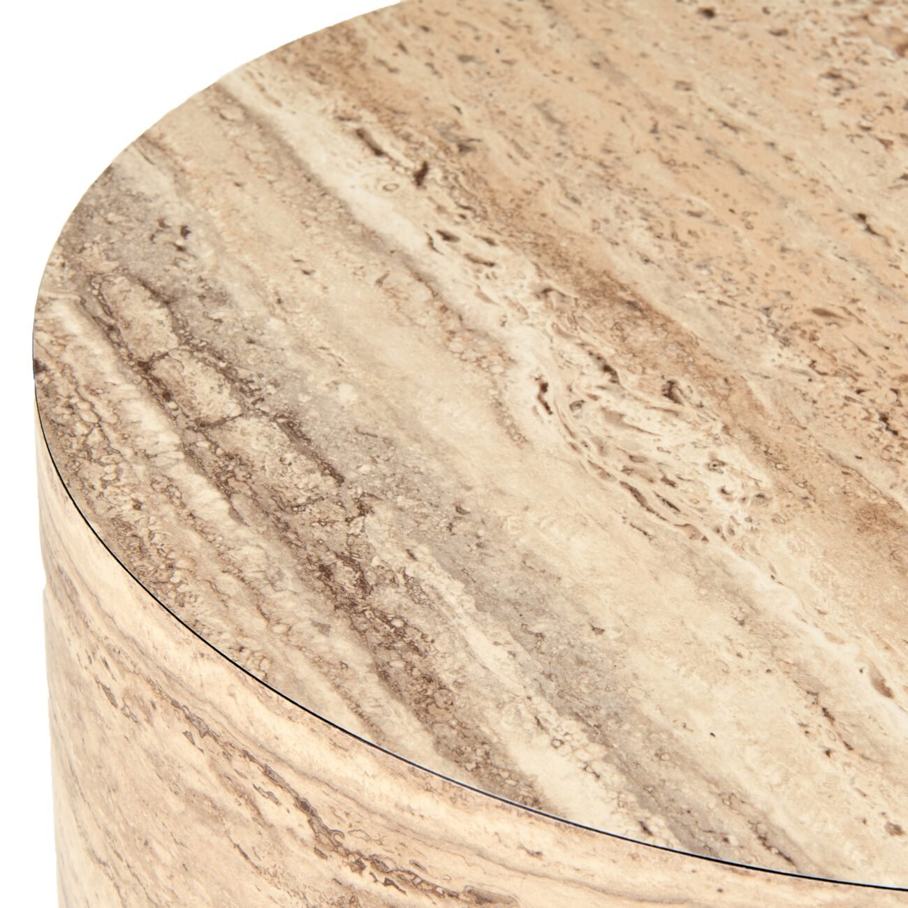 Nova Domus Roma - Modern Faux Travertine Round End Table - Image 3