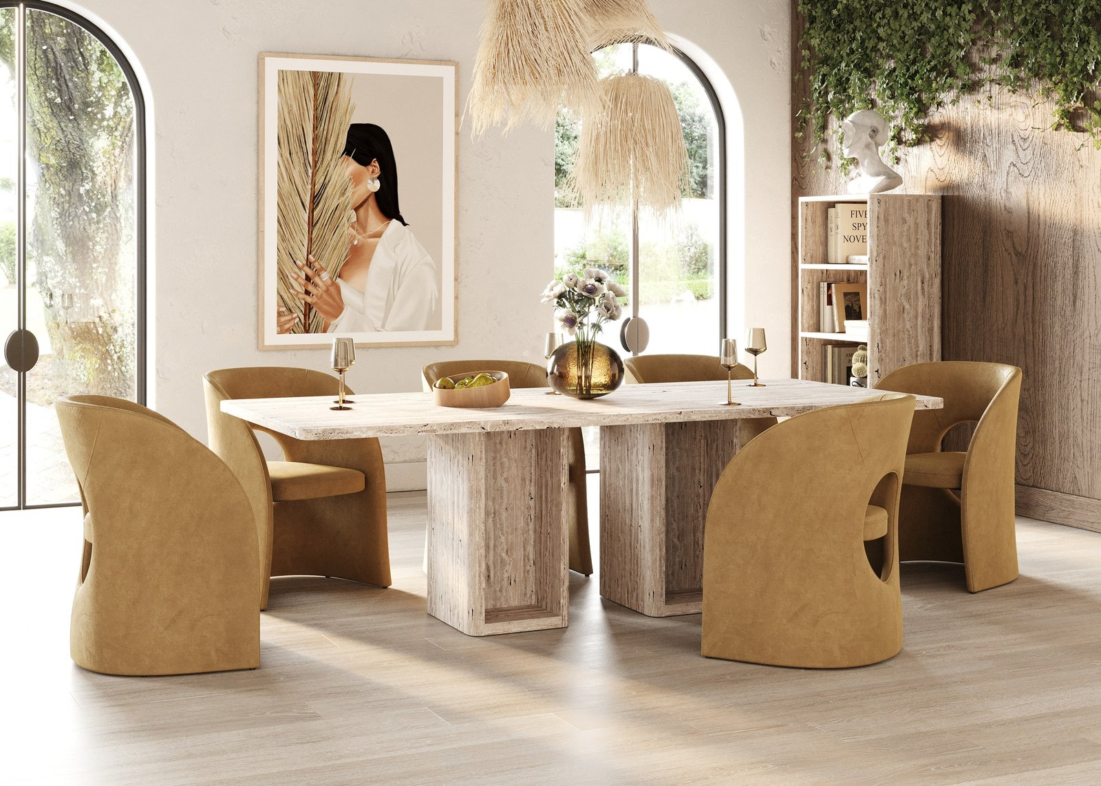 Nova Domus Roma - Modern Travertine Rectangular Dining Table - Image 2