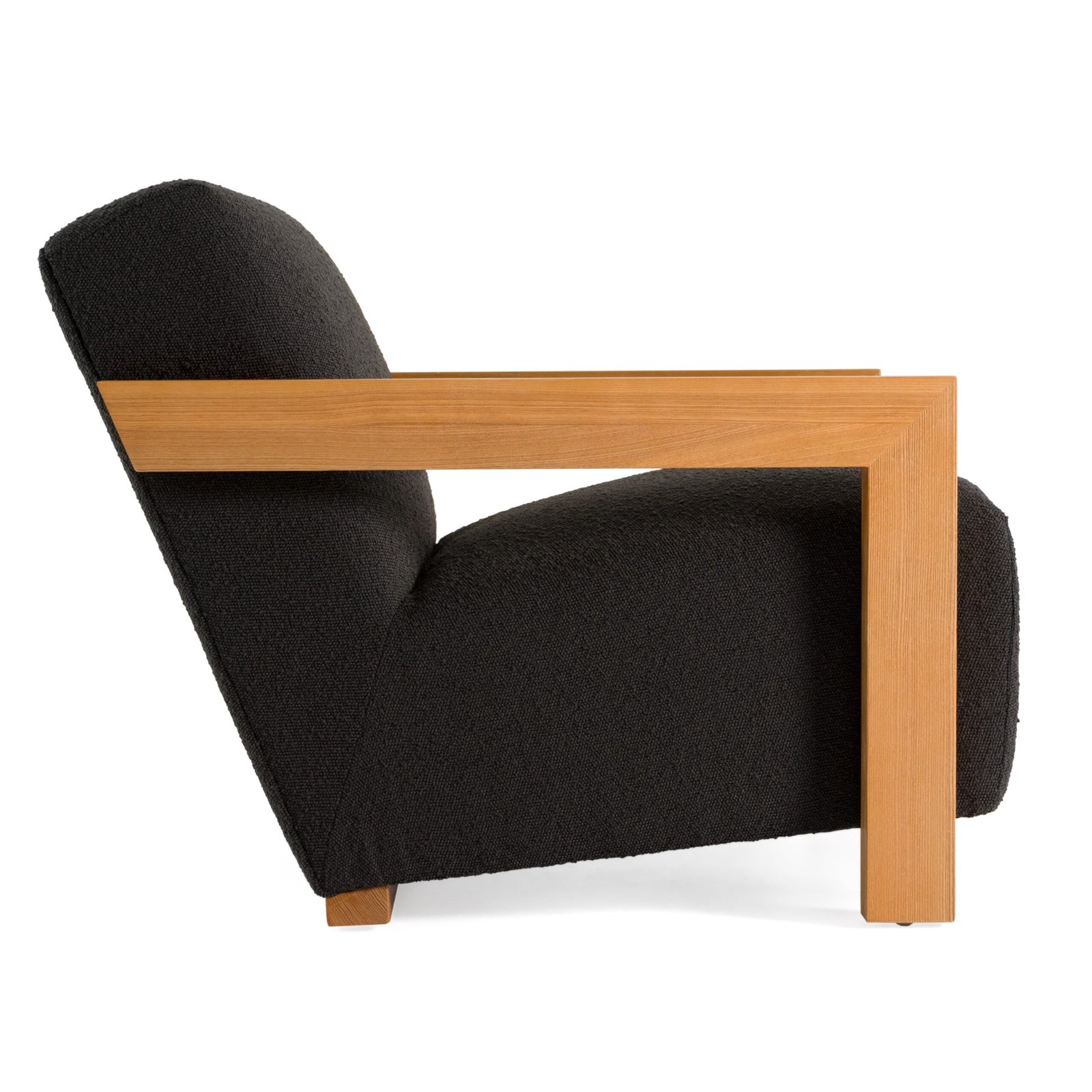 Modrest Rosen - Modern Black Fabric + Natural Oak Accent Chair - Image 2