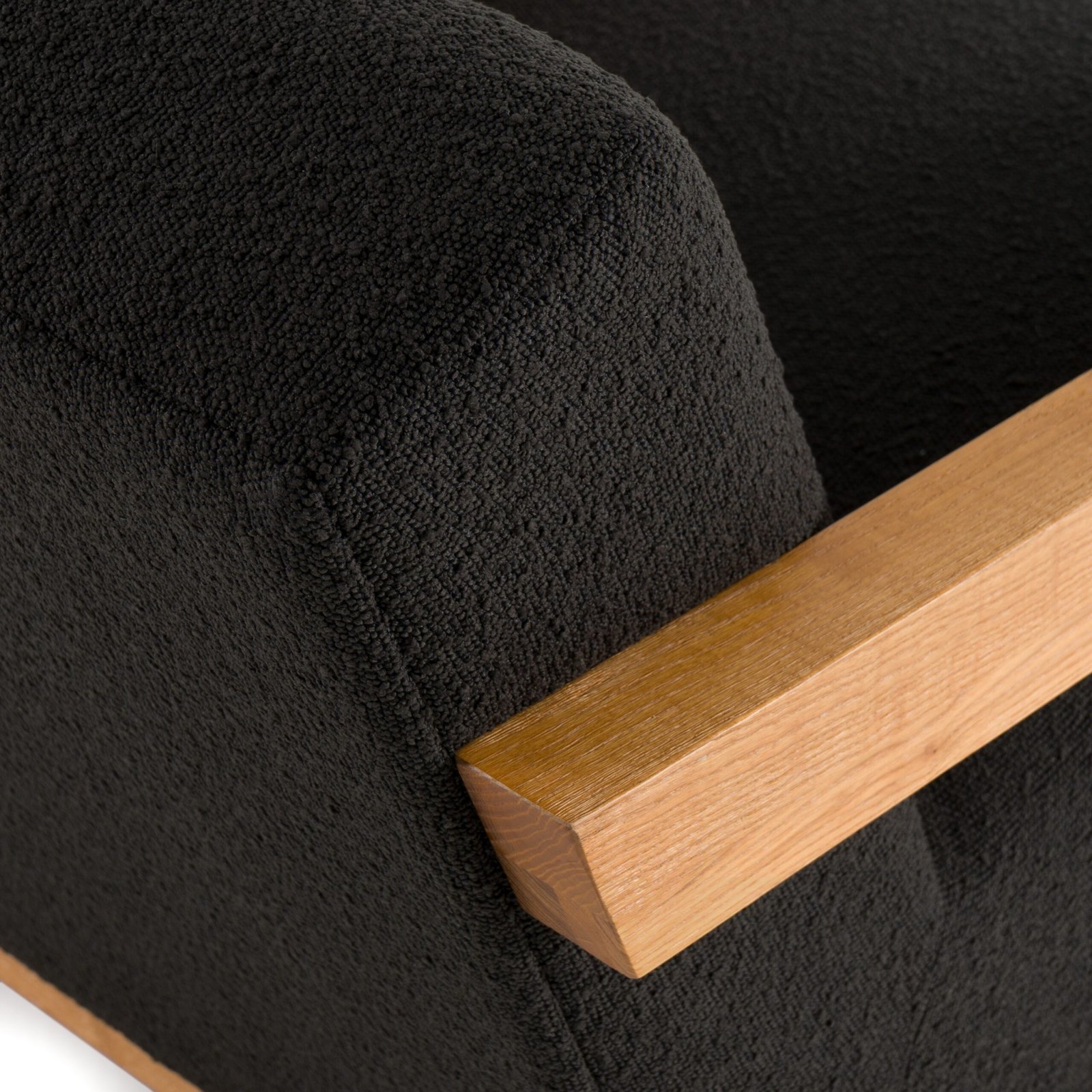 Modrest Rosen - Modern Black Fabric + Natural Oak Accent Chair - Image 5