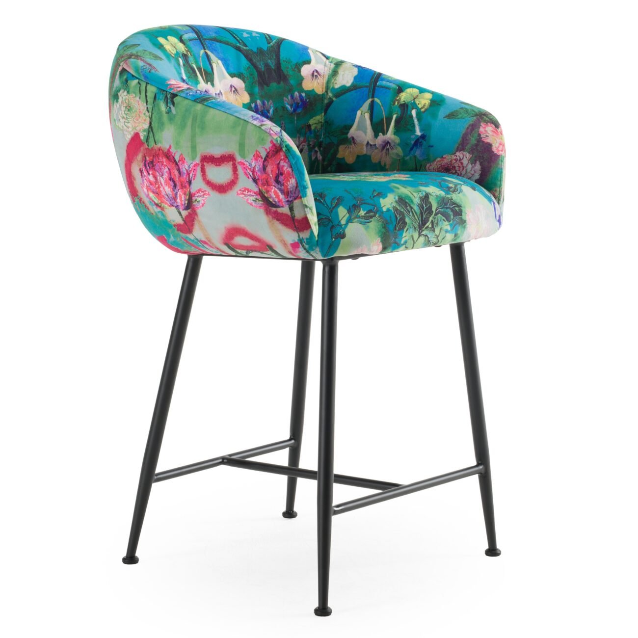 Modrest Roxann - Modern Counter Stool in Funky Velvet