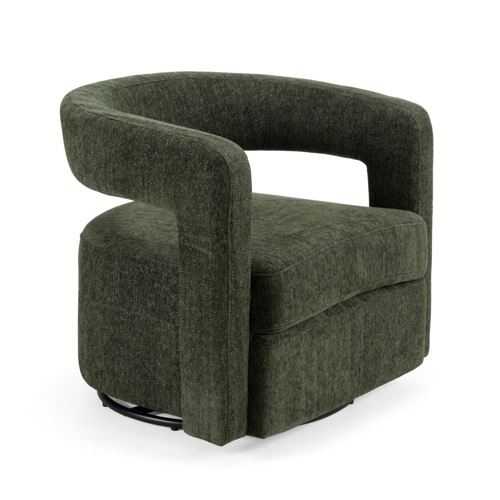 Modrest Ryan - Modern Olive Green Fabric Swivel Accent Chair