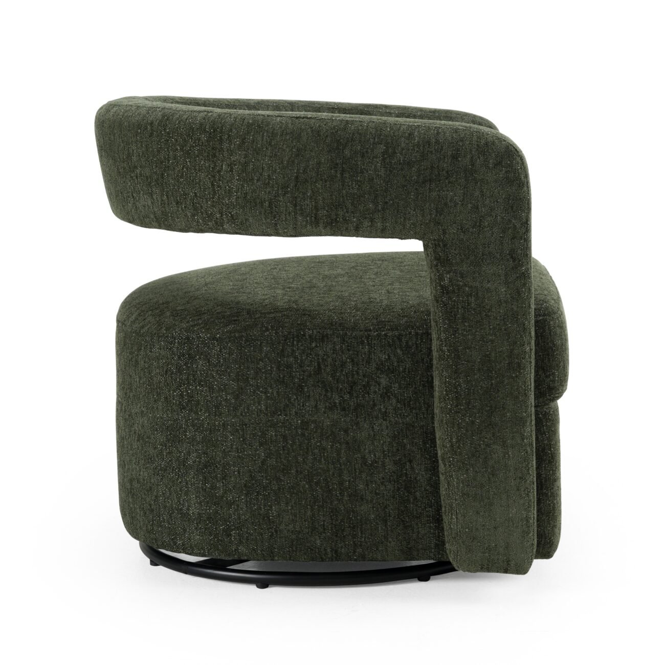 Modrest Ryan - Modern Olive Green Fabric Swivel Accent Chair - Image 2