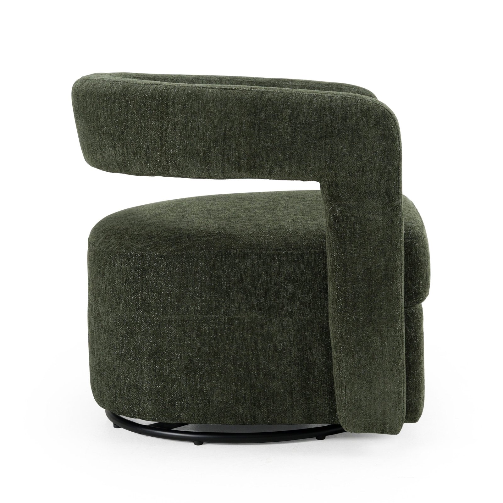 Modrest Ryan - Modern Olive Green Fabric Swivel Accent Chair - Image 2