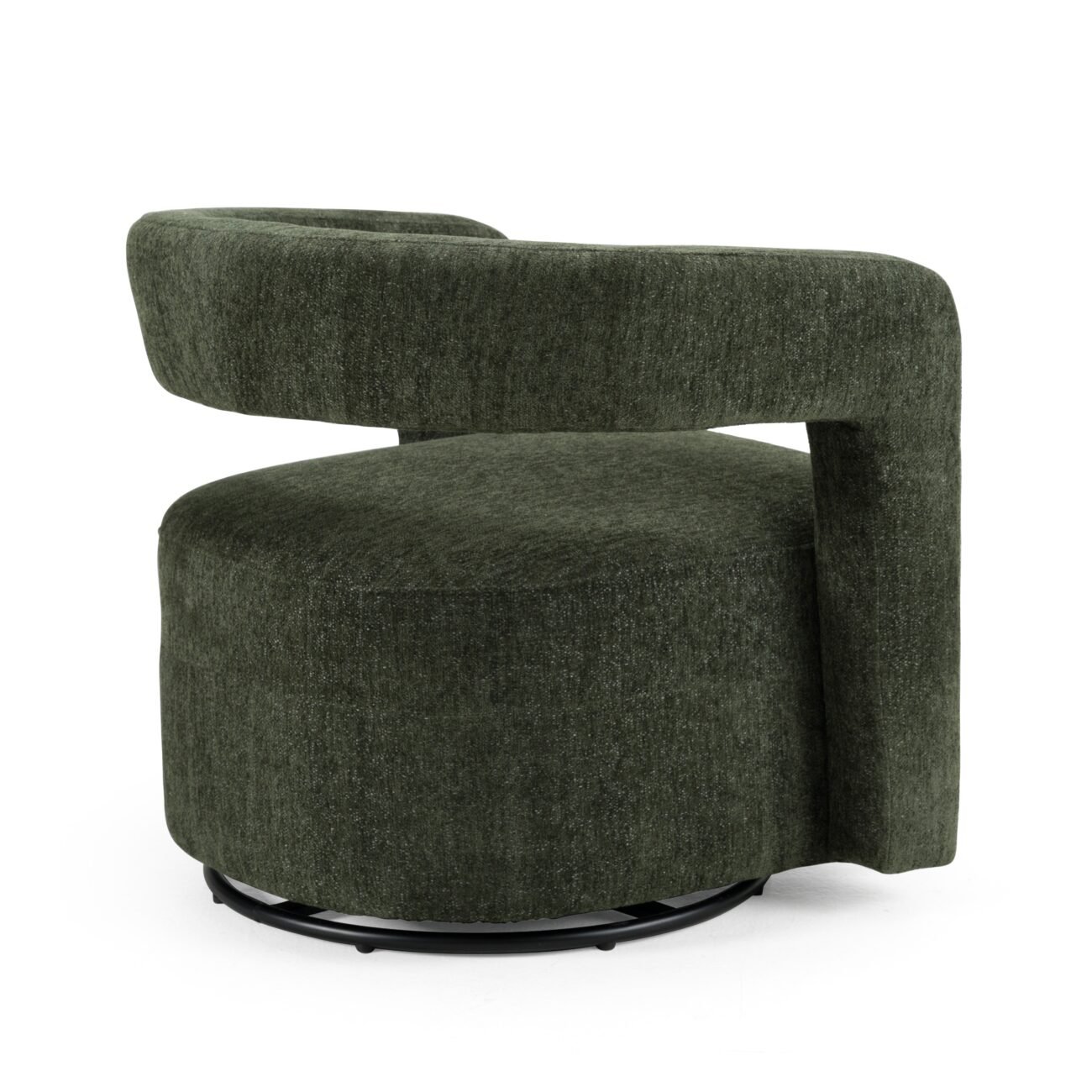 Modrest Ryan - Modern Olive Green Fabric Swivel Accent Chair - Image 3