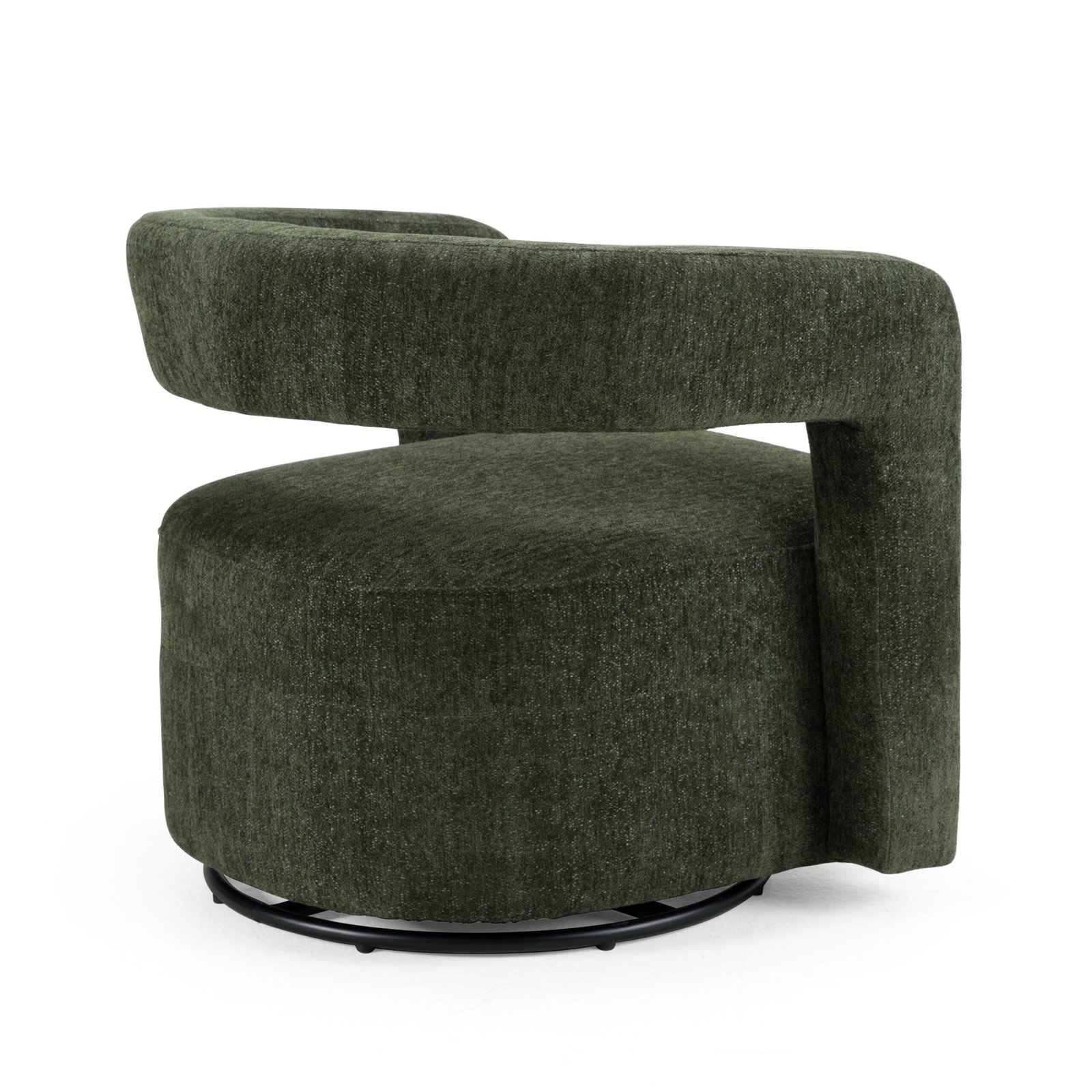 Modrest Ryan - Modern Olive Green Fabric Swivel Accent Chair - Image 3