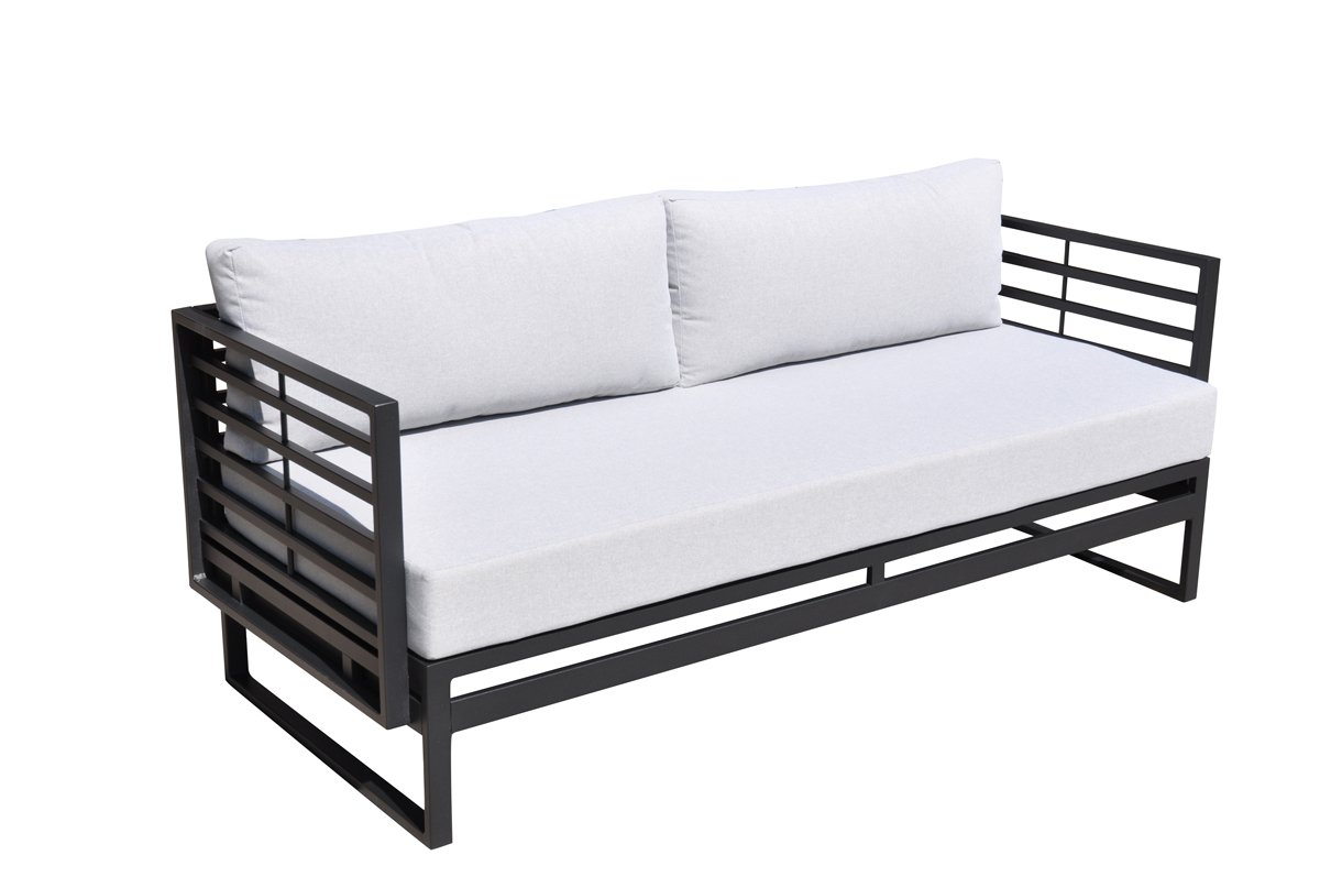 Renava Wharf Outdoor Grey & Black Sofa Set - Image 4