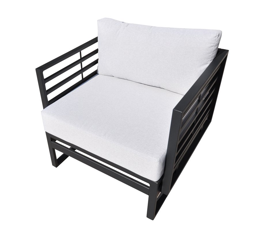 Renava Wharf Outdoor Grey & Black Sofa Set - Image 5