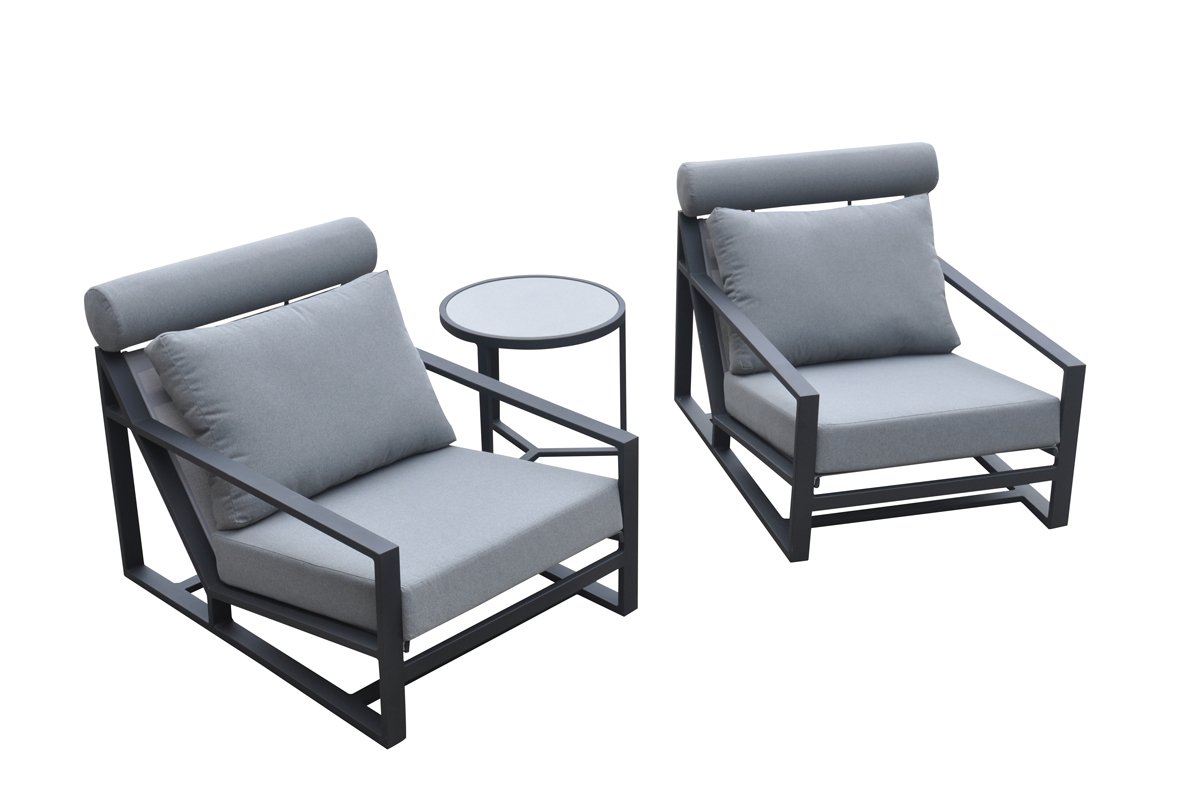 Renava Boardwalk Outdoor Grey Lounge Chair Set - Image 4