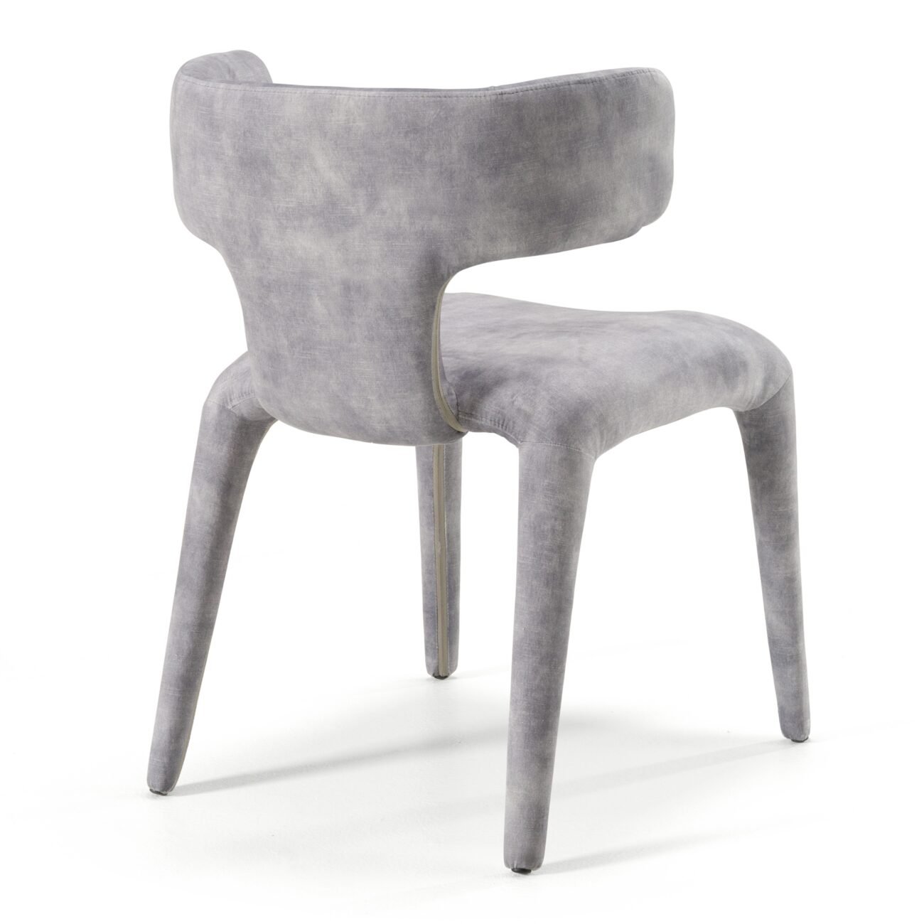 Modrest Saehee - Modern Grey-Blue Velvet Dining Chair - Image 4