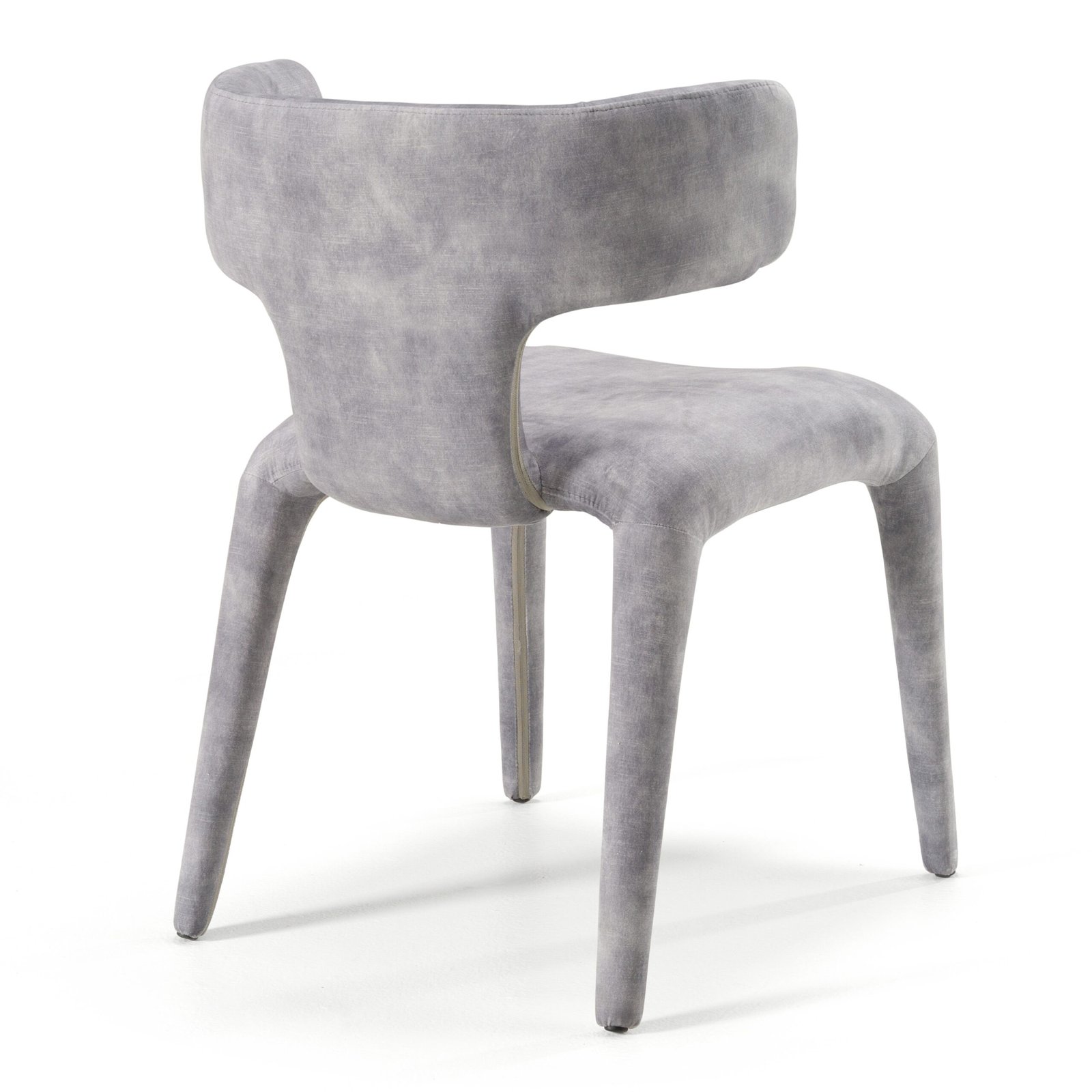 Modrest Saehee - Modern Grey-Blue Velvet Dining Chair - Image 4
