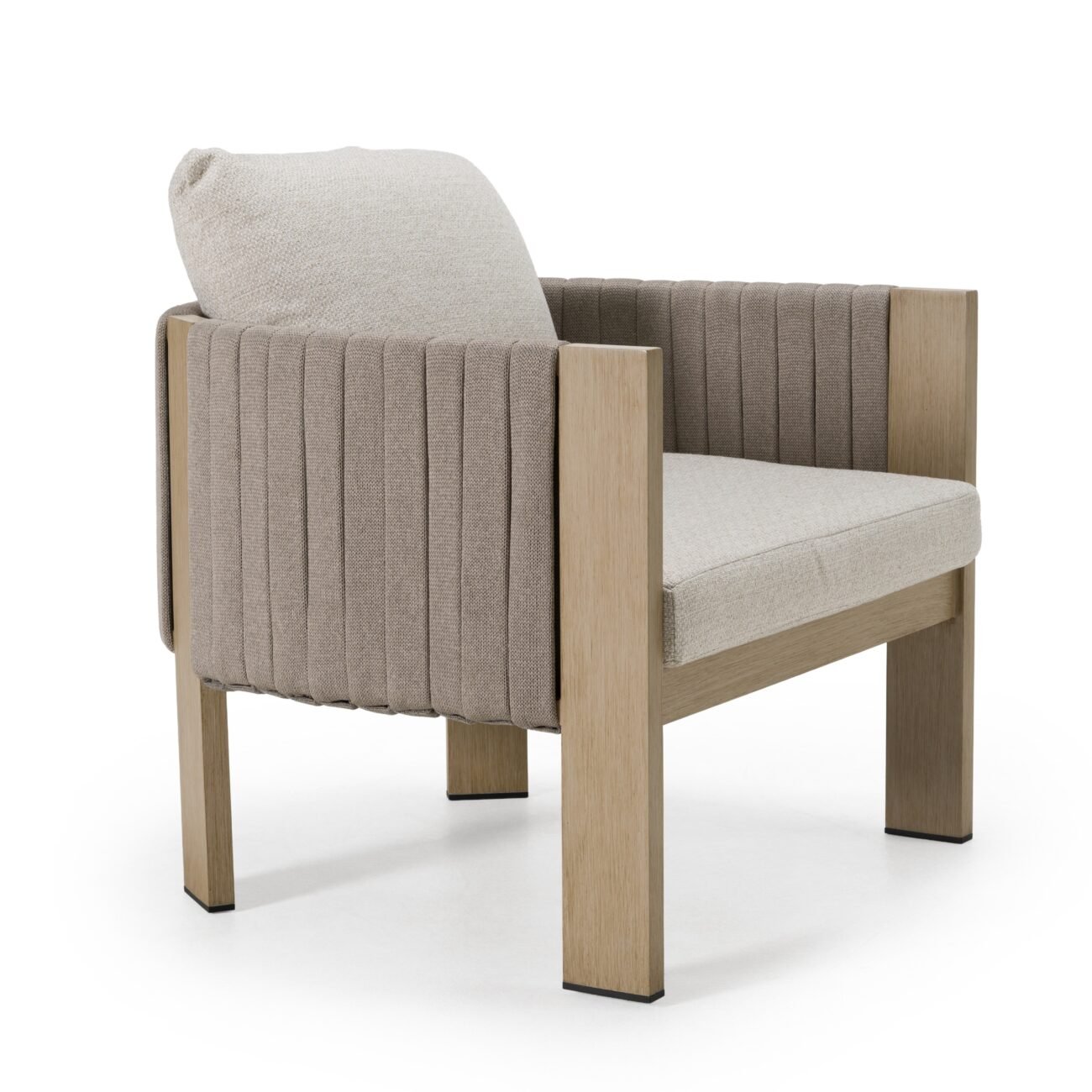 Renava Salvora - Outdoor Beige Fabric & Grey Rope Chair - Image 2