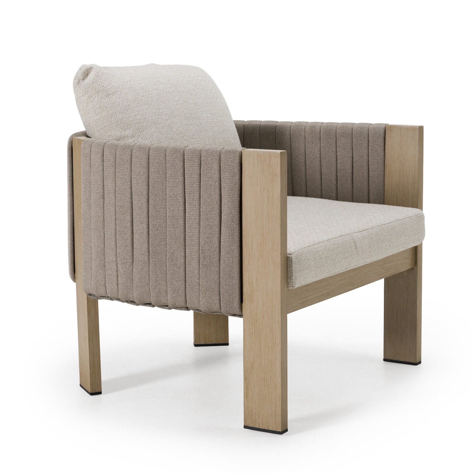Renava Salvora - Outdoor Beige Fabric & Grey Rope Chair - Image 2