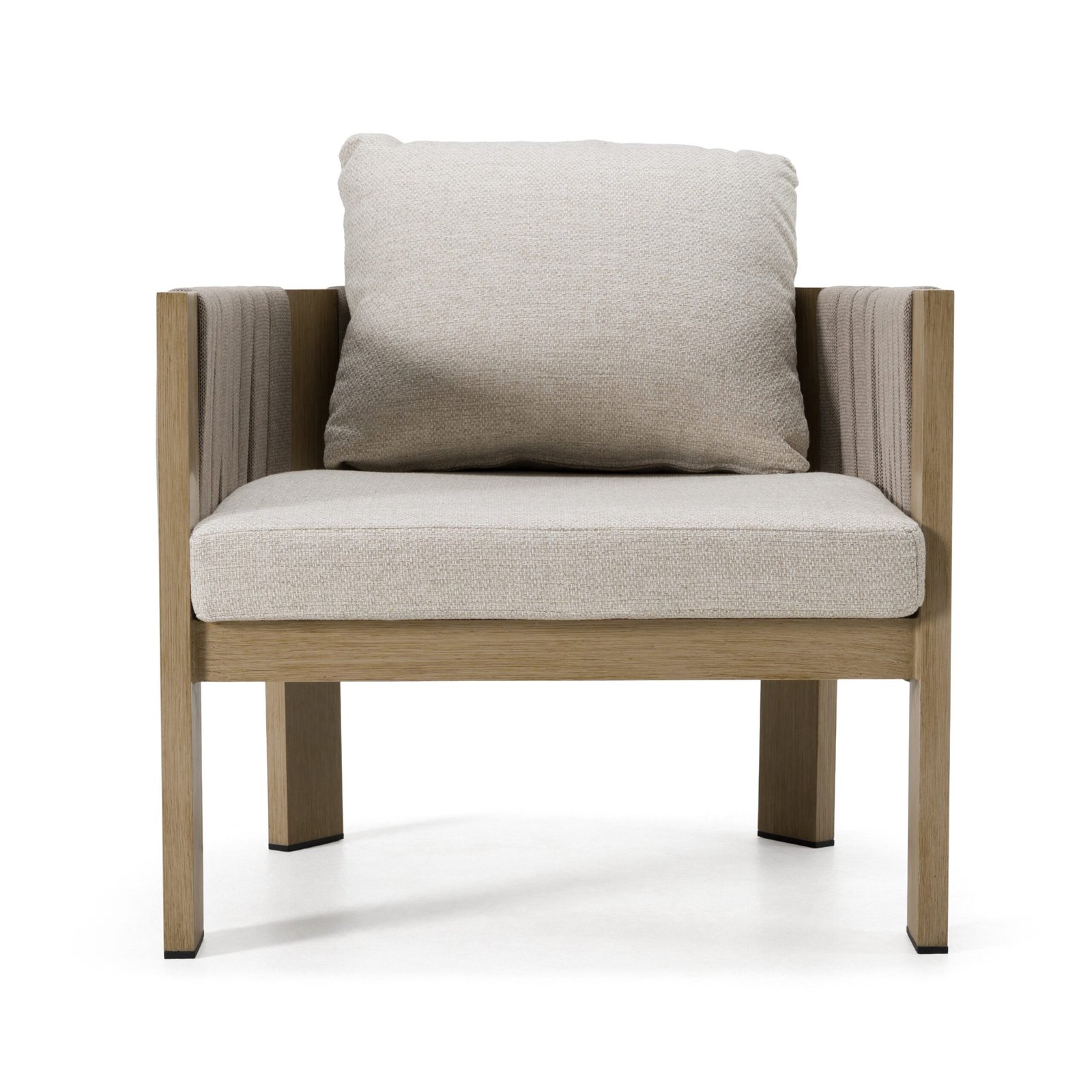 Renava Salvora - Outdoor Beige Fabric & Grey Rope Chair - Image 3
