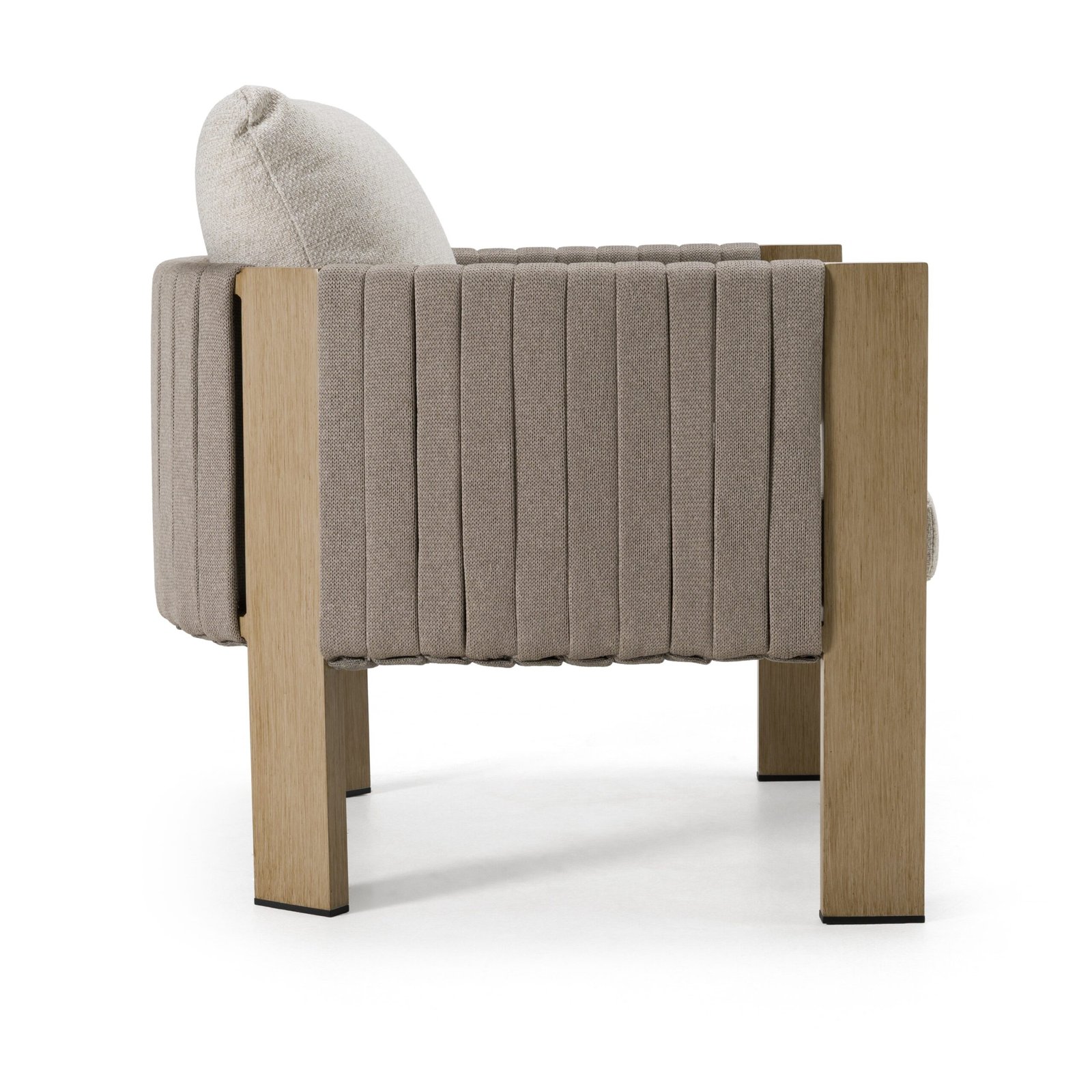 Renava Salvora - Outdoor Beige Fabric & Grey Rope Chair - Image 4