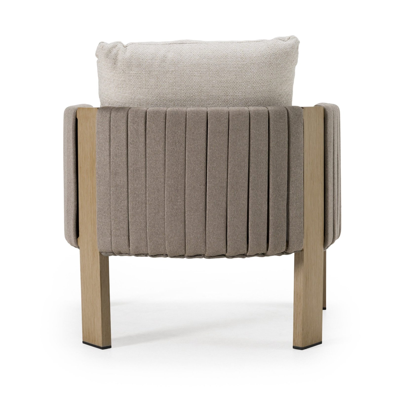 Renava Salvora - Outdoor Beige Fabric & Grey Rope Chair - Image 5
