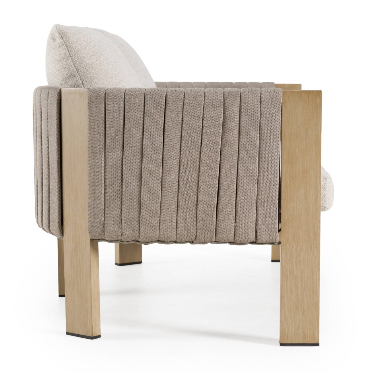 Renava Salvora - Outdoor Beige Fabric & Grey Rope Loveseat - Image 5