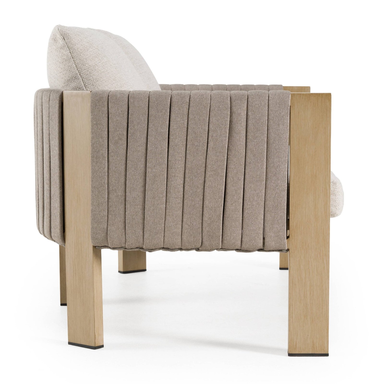 Renava Salvora - Outdoor Beige Fabric & Grey Rope Loveseat - Image 5