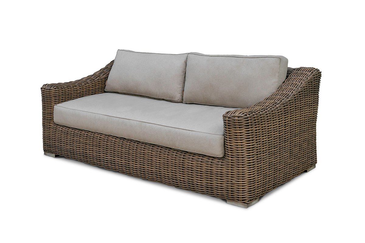 Renava Sapelo Outdoor Beige Wicker Sofa - Image 2