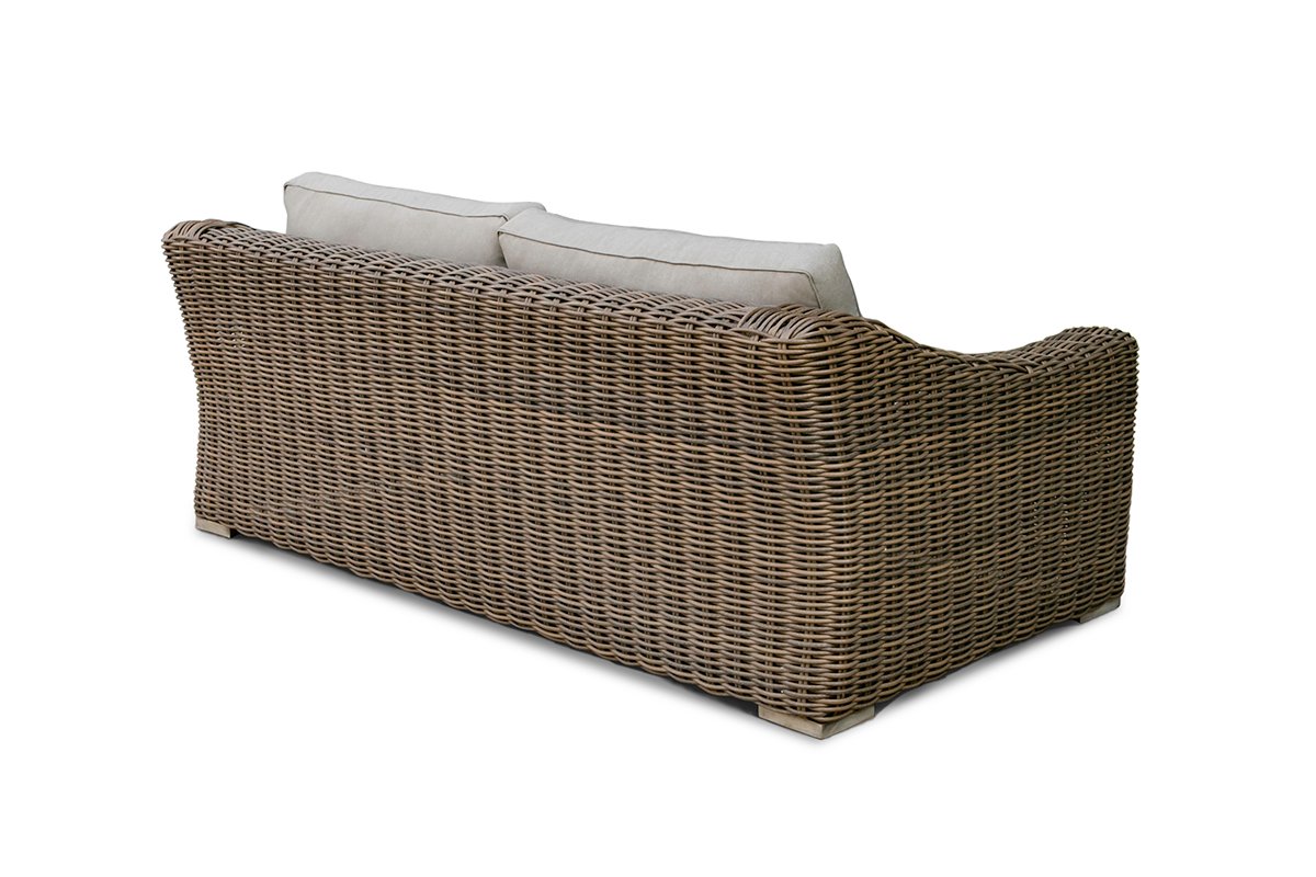 Renava Sapelo Outdoor Beige Wicker Sofa - Image 3