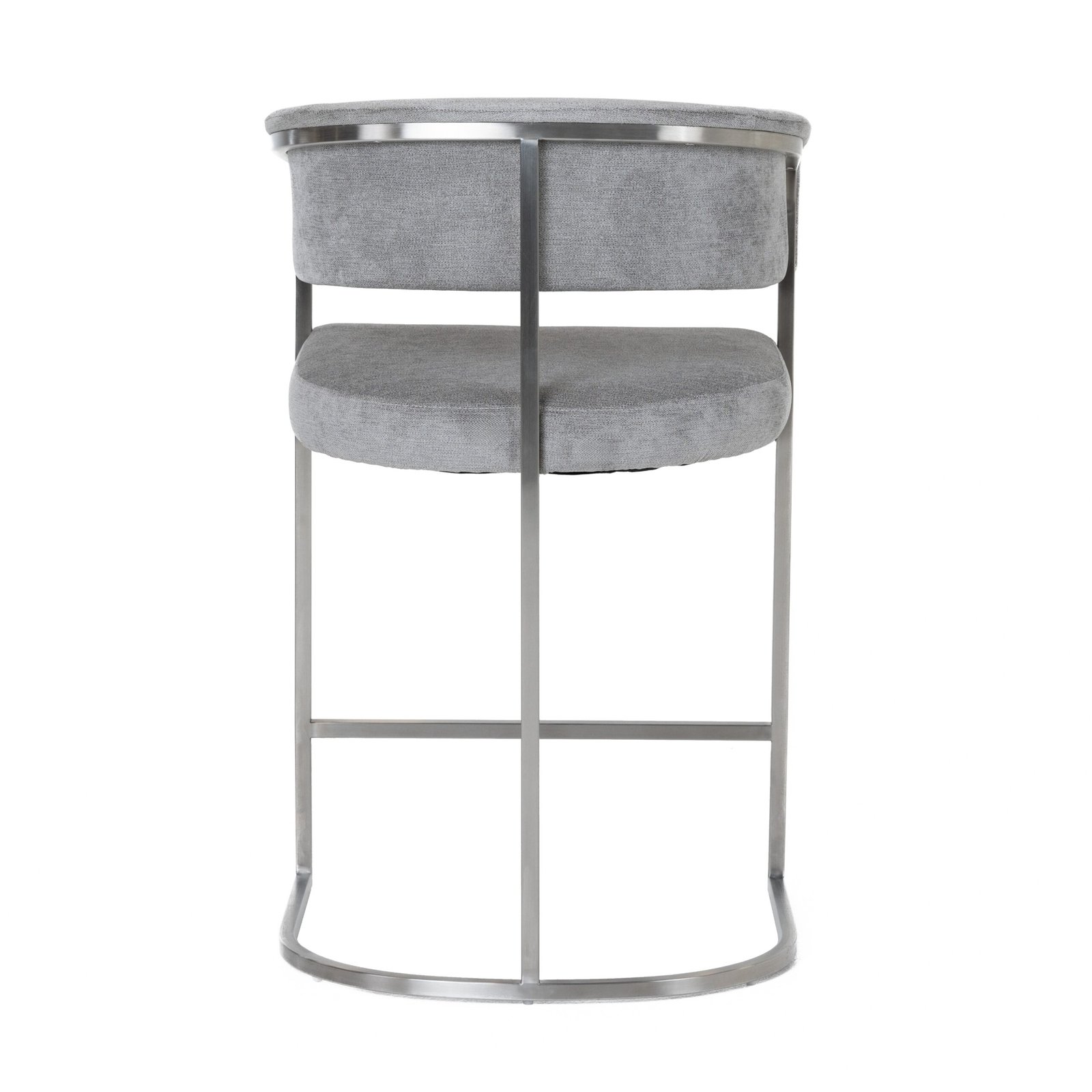Modrest Sebastian - Modern Grey Fabric + Stainless Steel Counter Chair - Image 3