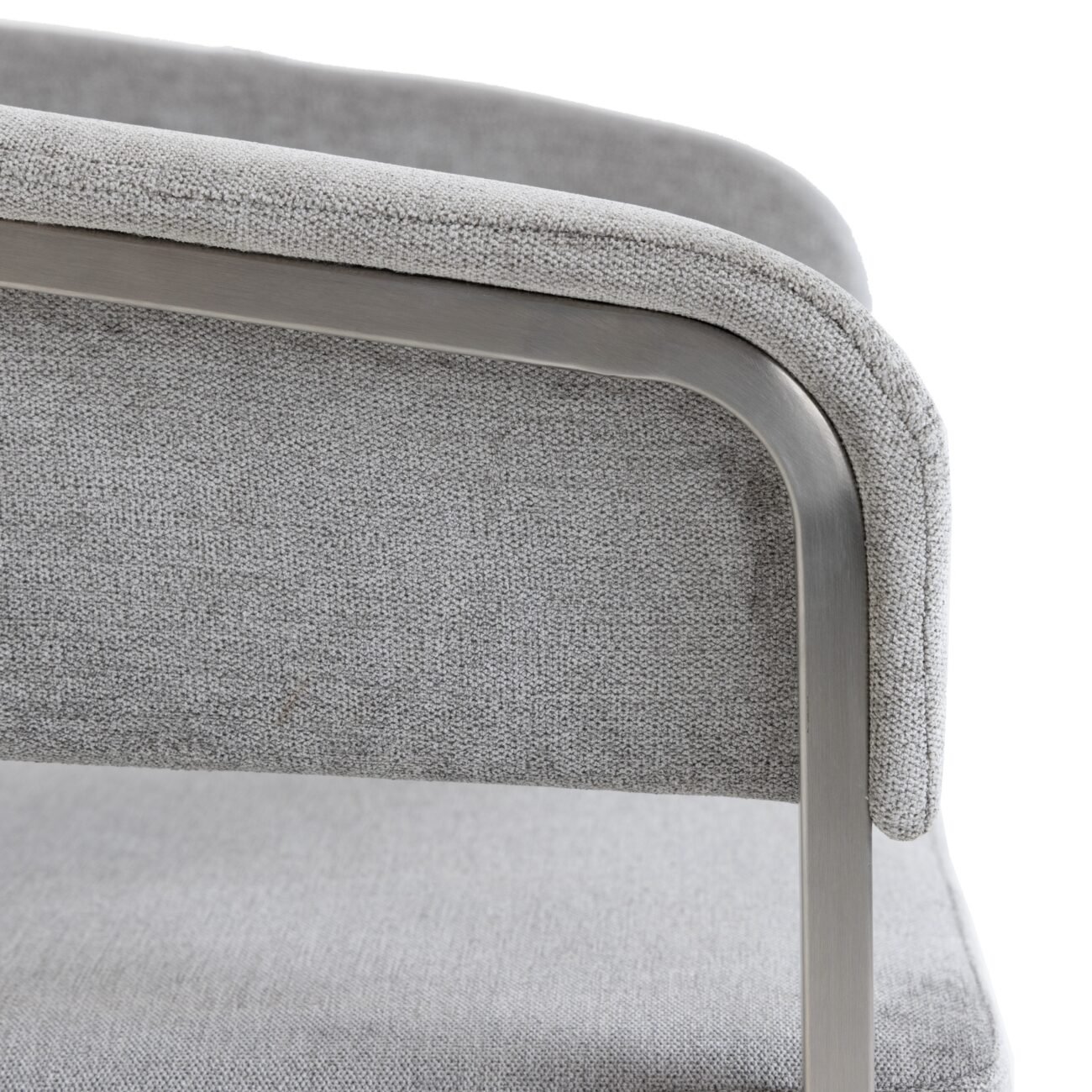 Modrest Sebastian - Modern Grey Fabric + Stainless Steel Counter Chair - Image 4