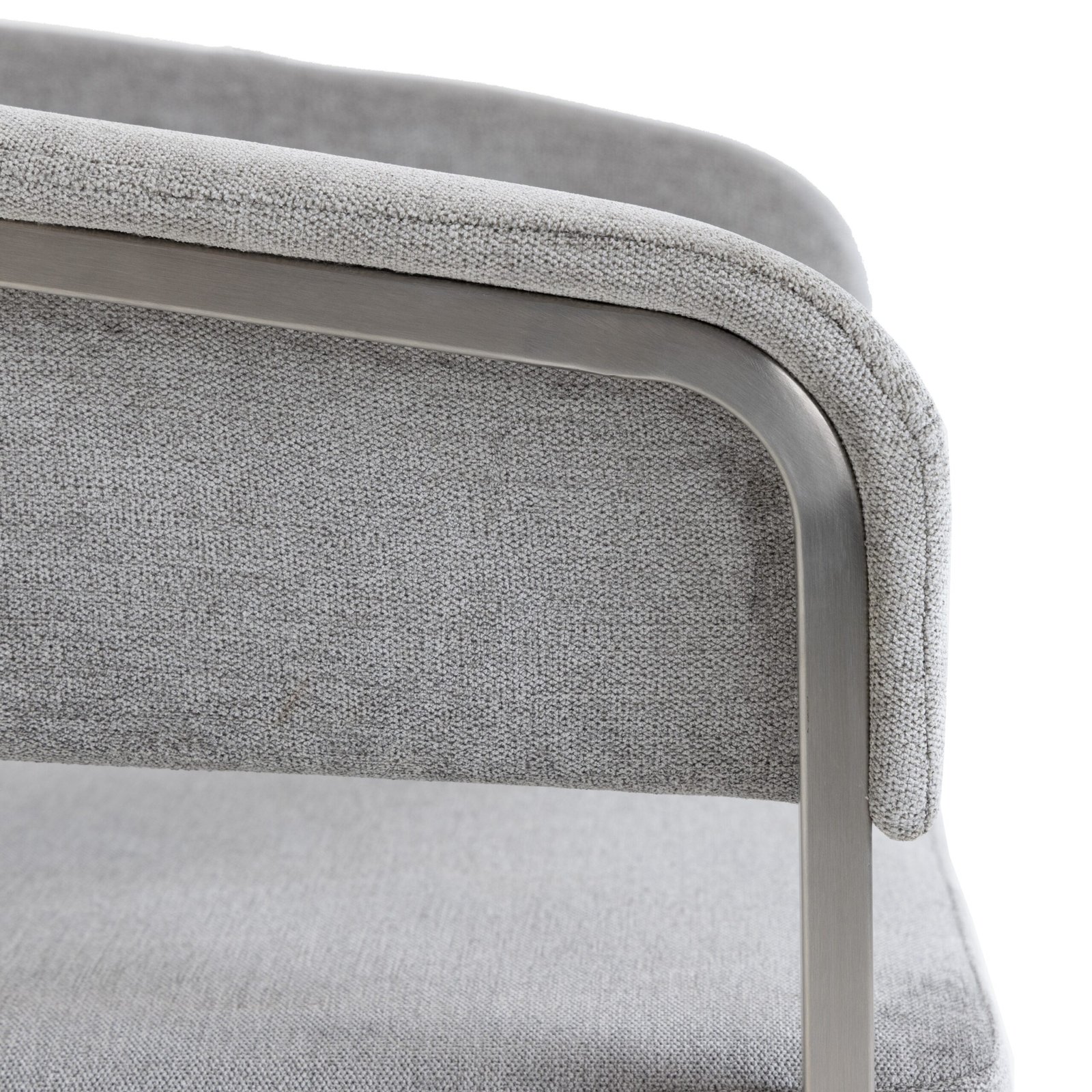 Modrest Sebastian - Modern Grey Fabric + Stainless Steel Counter Chair - Image 4