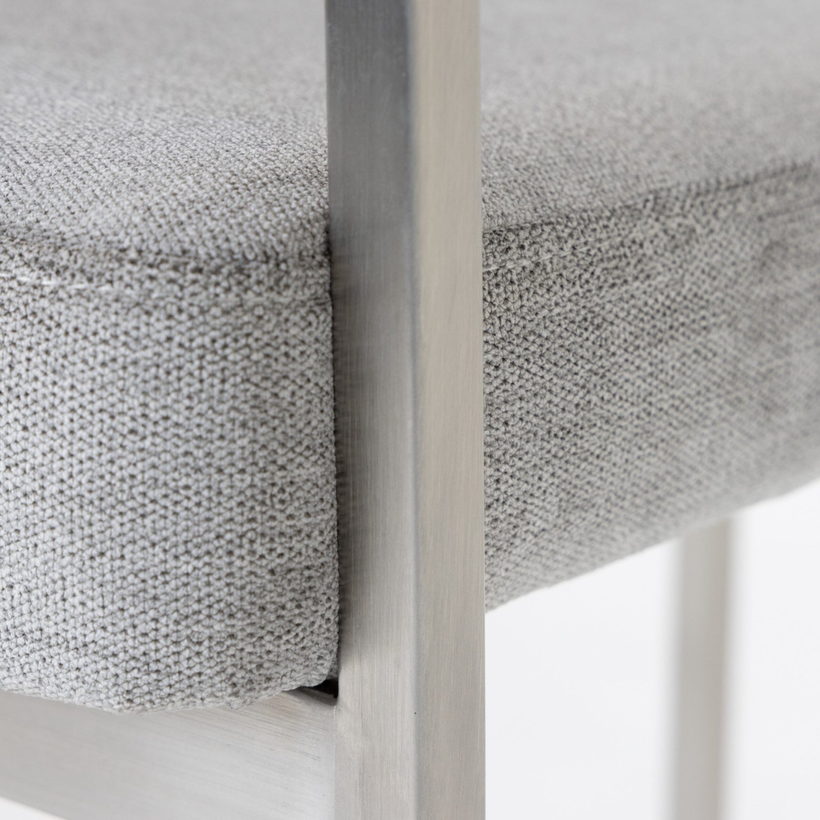 Modrest Sebastian - Modern Grey Fabric + Stainless Steel Counter Chair - Image 5