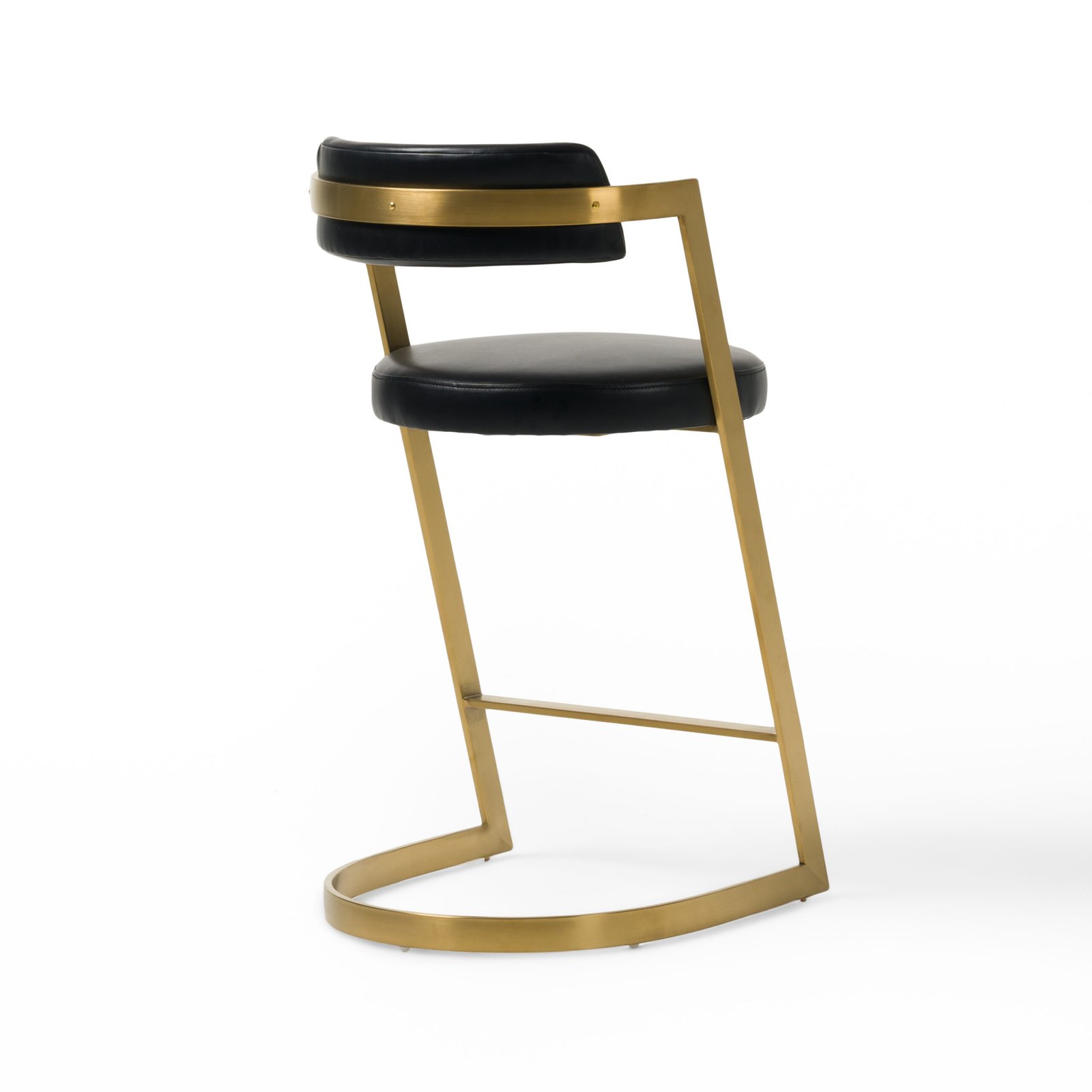 Modrest Shandra - Black Pleather + Gold Counter Stool - Image 4